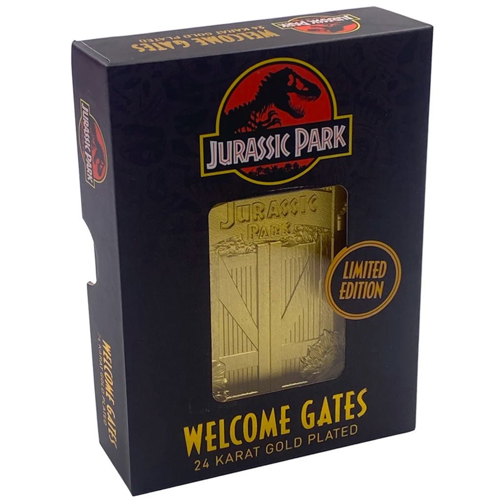Jurassic Park Welcome Gates 24k Gold Plated Collectible Card - GeekCore