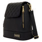 Loungefly Original Black Quilted Pin Trader Convertible Mini Backpack & Crossbody Bag - GeekCore