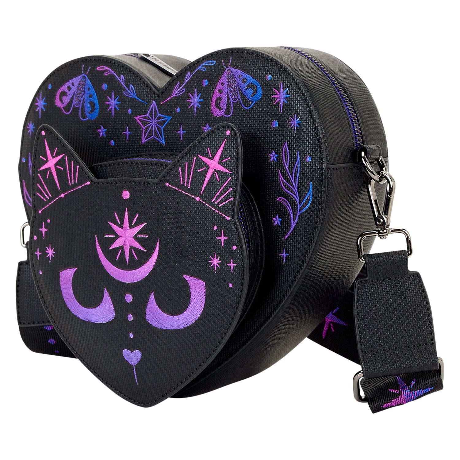 Loungefly Originals Celestial Cat Heart Crossbody Bag - GeekCore
