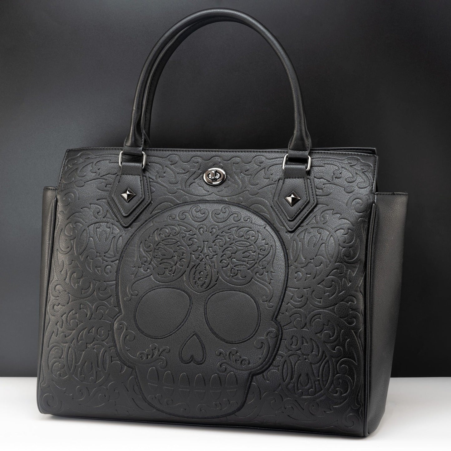 Loungefly Originals Lattice Skull Tote Bag - GeekCore