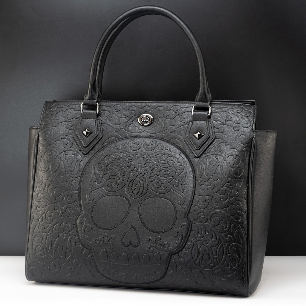 Loungefly Originals Lattice Skull Tote Bag - GeekCore