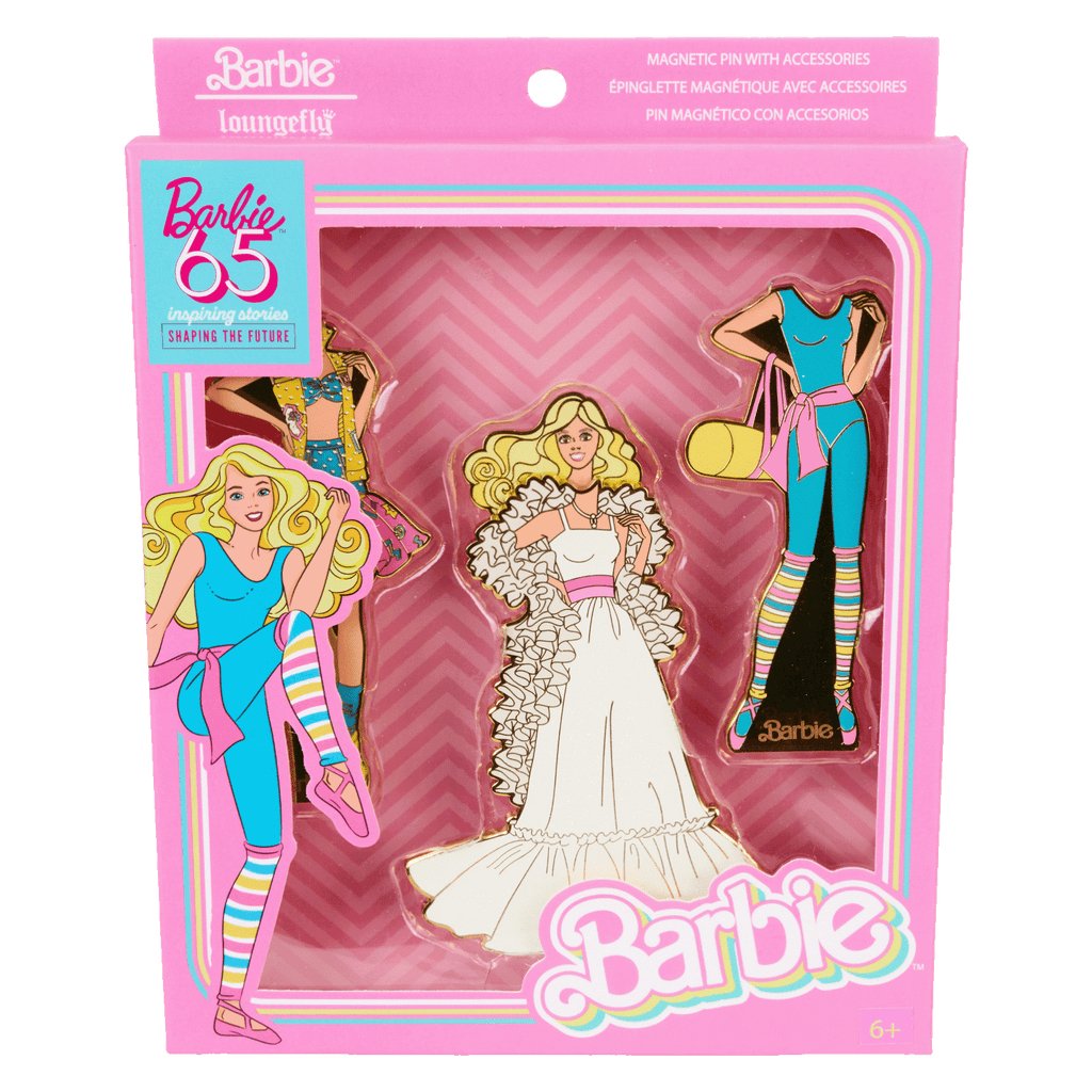 Old Computer Game Fly Loungefly x Barbie 65th Anniversary 3 pc Doll Magnetic Pin Set – GeekCore