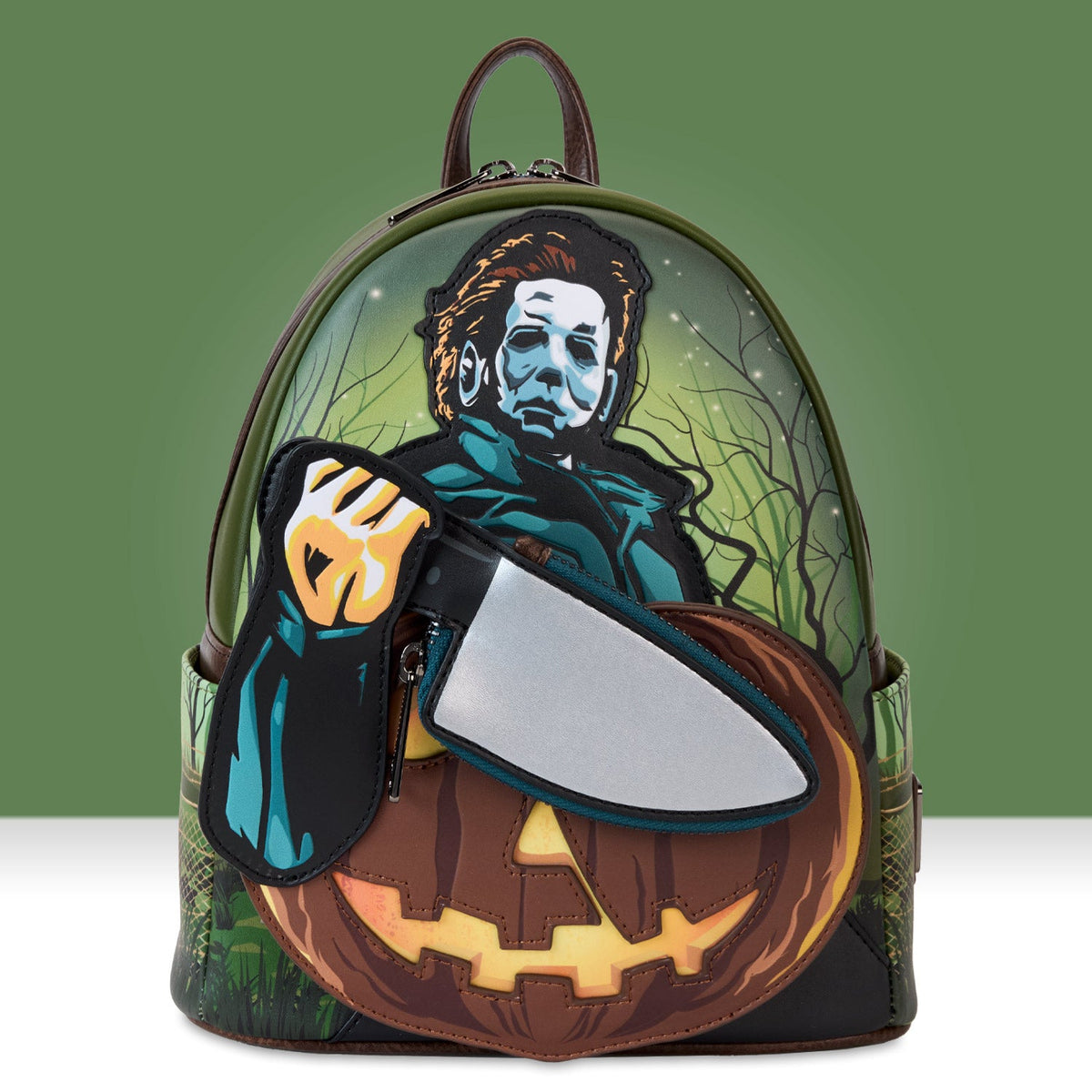 Loungefly Michael Myers Teal Backpack with Blood-Detail Knife Loungefly Halloween II Michael Myers Mini Backpack + Wallet  main image 2