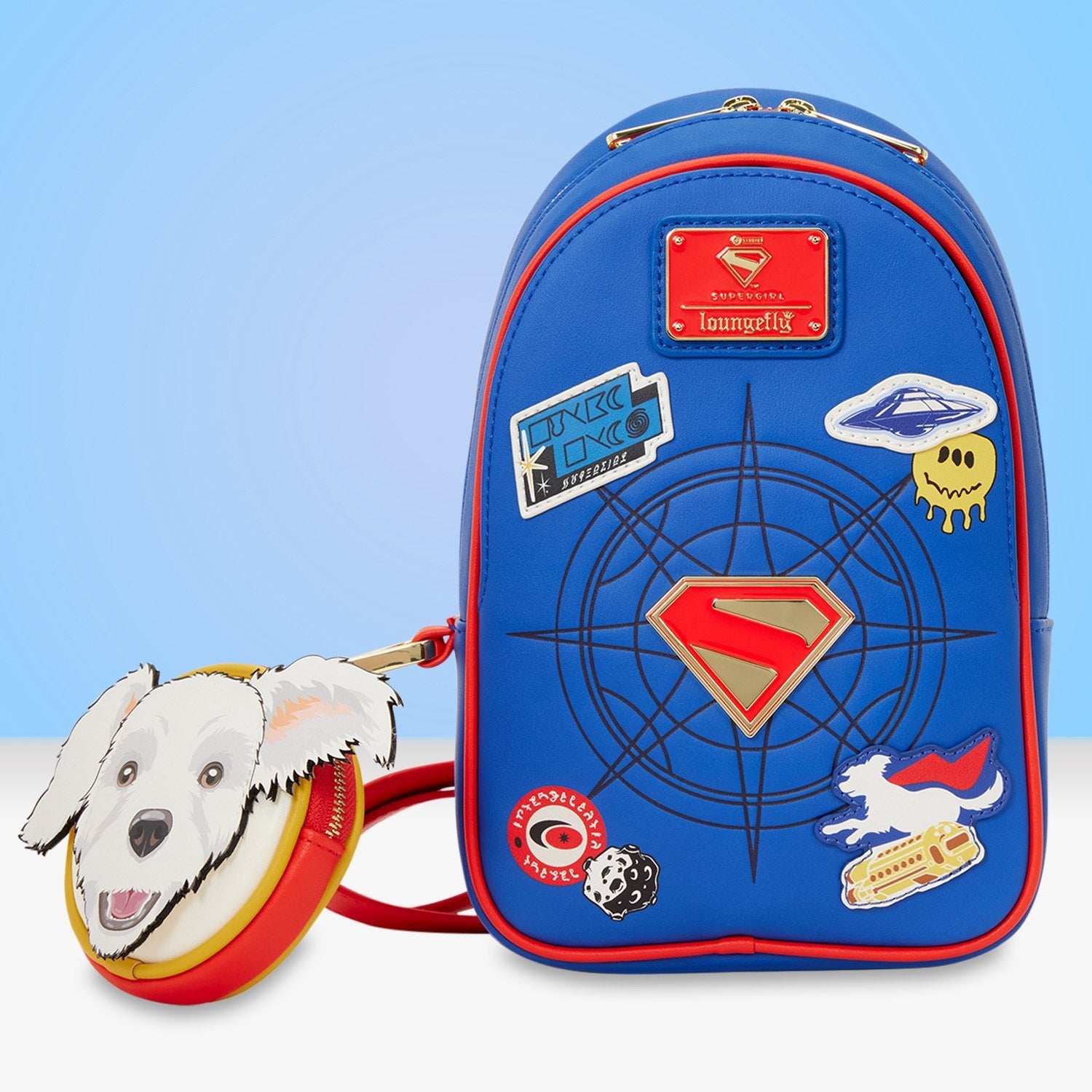 Loungefly x DC Comics Supergirl Krypto Sling Crossbody Bag - GeekCore