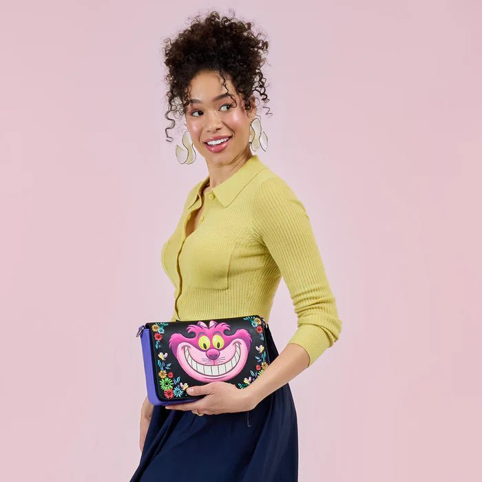 Loungefly x Disney Alice in Wonderland Cheshire Cat Floral Crossbody Bag - GeekCore