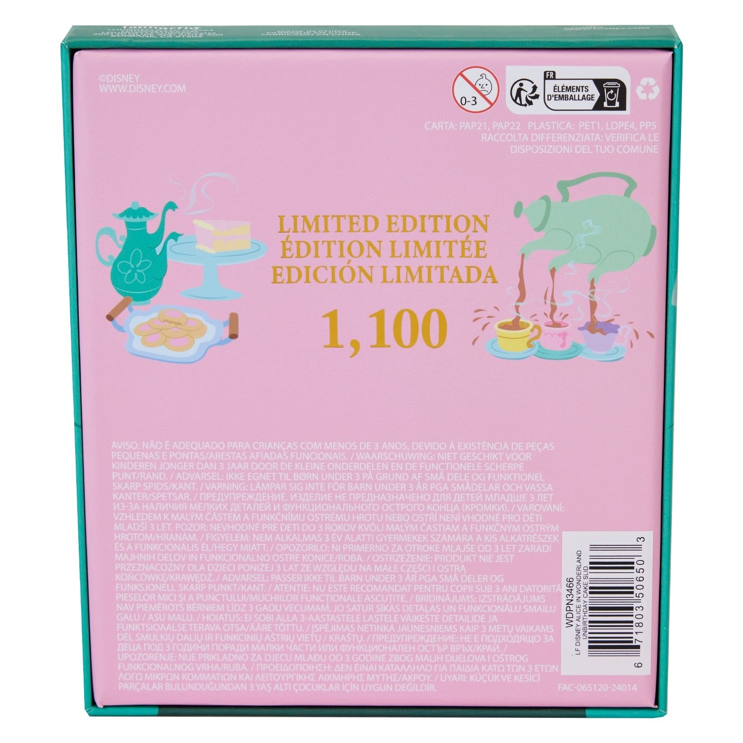 Loungefly x Disney Alice in Wonderland Unbirthday Cake Sliding 3 Inch Pin - GeekCore