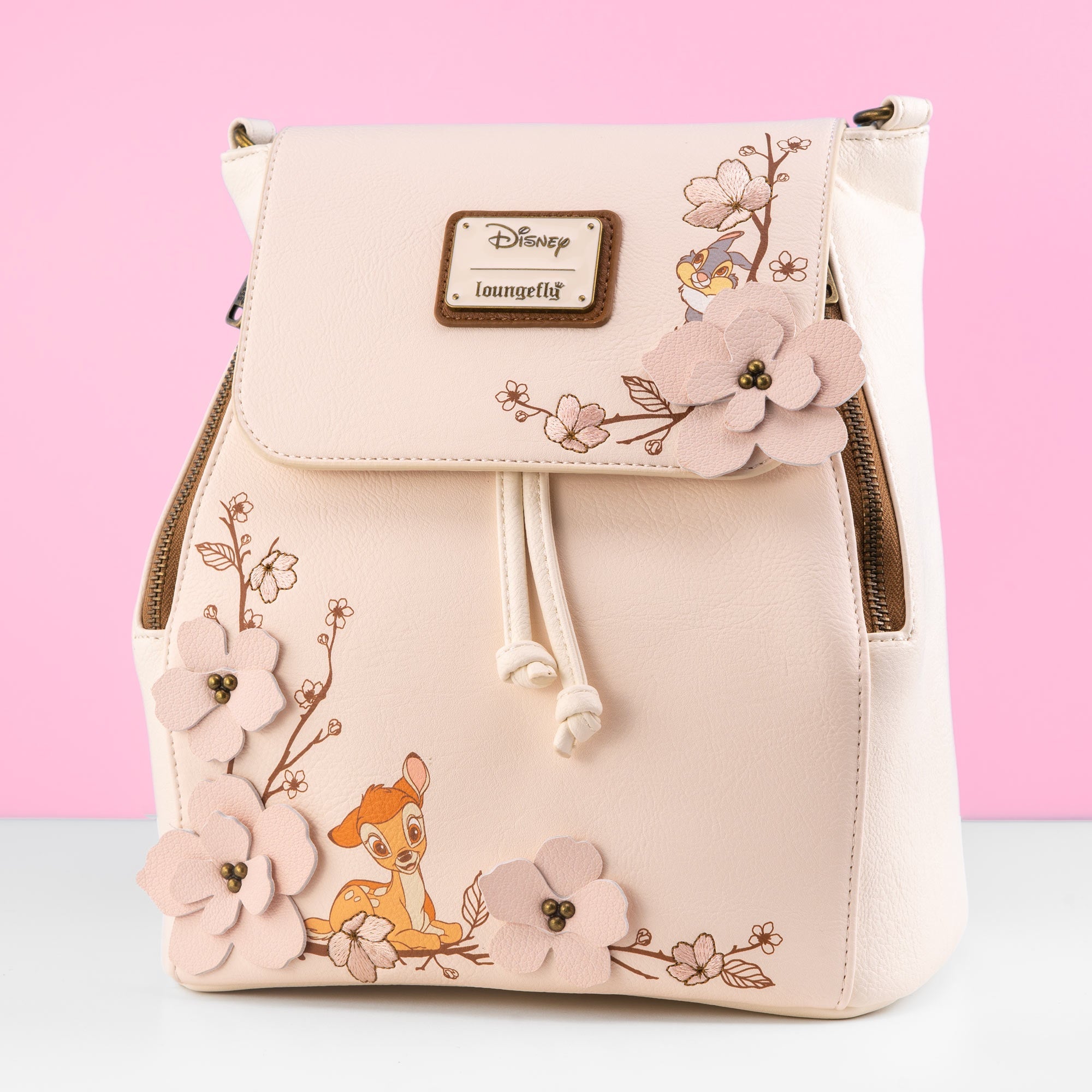 Loungefly x Disney Bambi Cherry Blossom Flap Mini Backpack - GeekCore