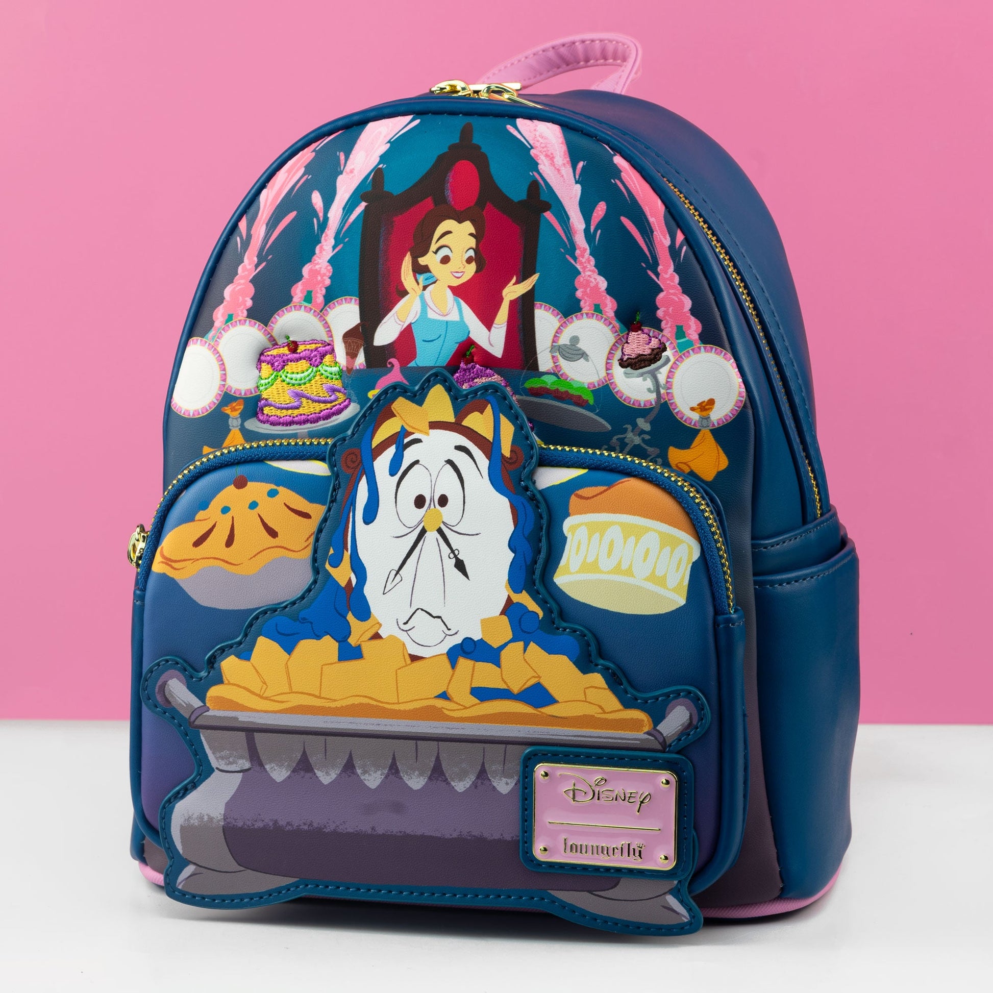 cogsworth loungefly mini backpack Loungefly x Disney Beauty and The Beast Cogsworth Be Our Guest Mini Ba – GeekCore