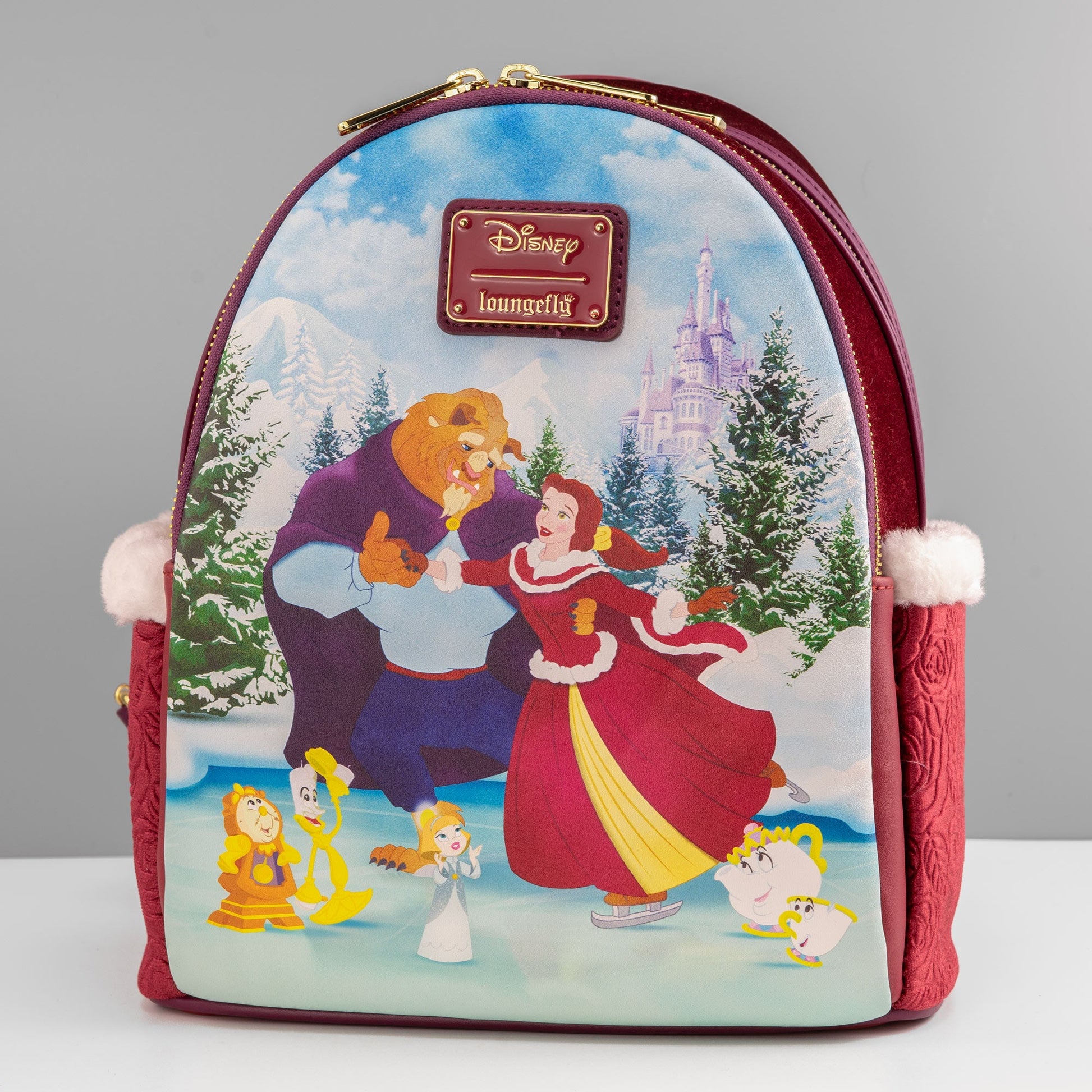 enchanted winter - loungefly disney winter belle cosplay mini backpack Loungefly x Disney Beauty and the Beast Enchanted Belle Winter Scene M – GeekCore