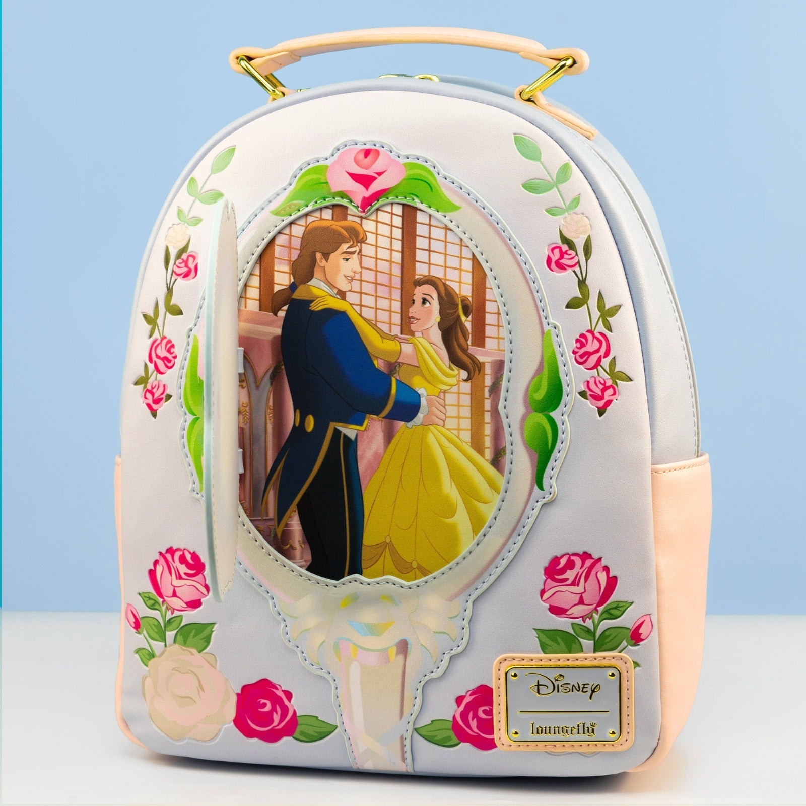 beauty and the beast princess scenes mini backpack WondaPop Warm up to a page Loungefly Disney Beauty and the