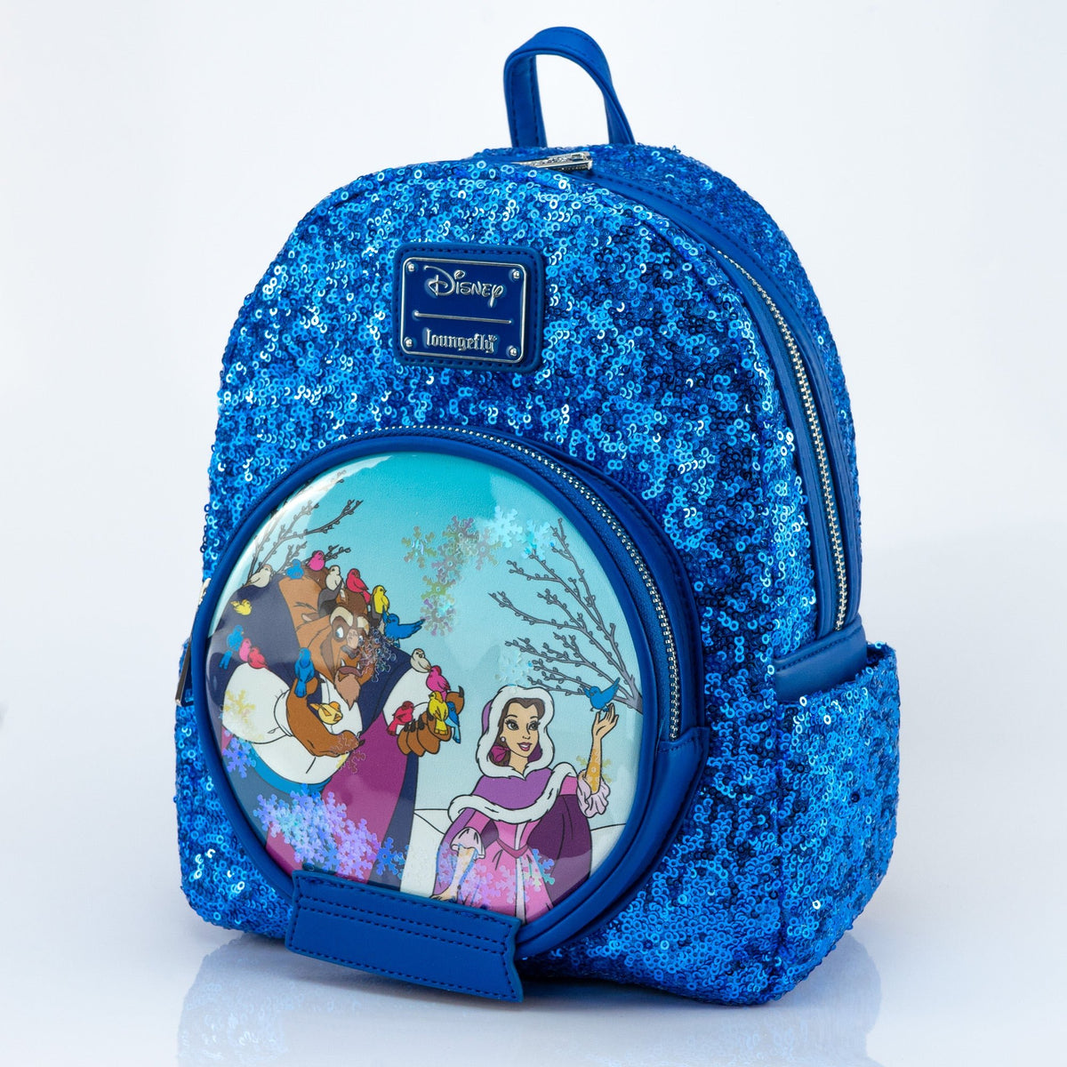 Loungefly Disney Snow Globe Collection Beauty & the Beast Sequin Mini Backpack Loungefly Disney Beauty And The Beast Snow Globe Sequin Mini  main image 3