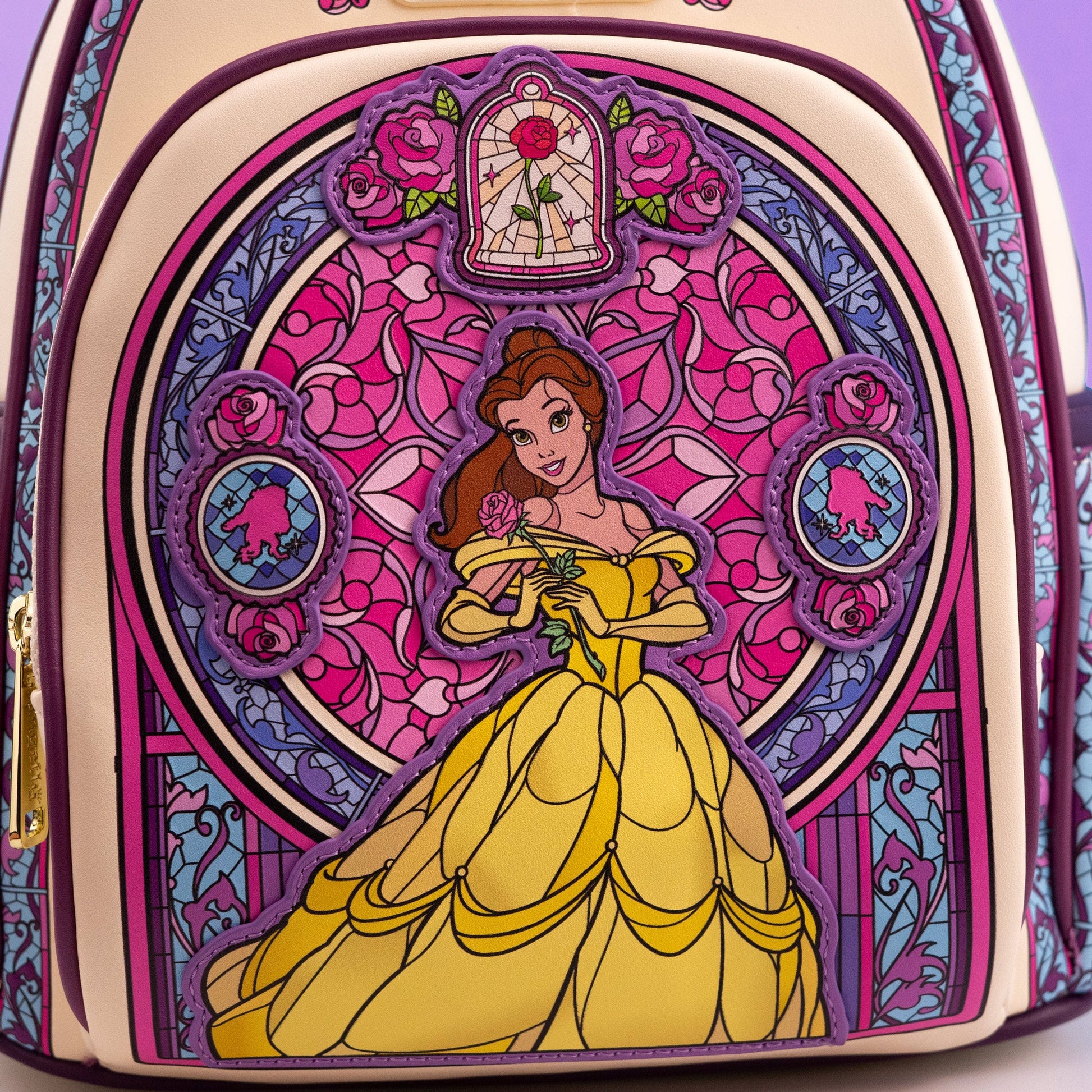 Loungefly x Disney Beauty and the Beast Stained Glass Mini Backpack - GeekCore