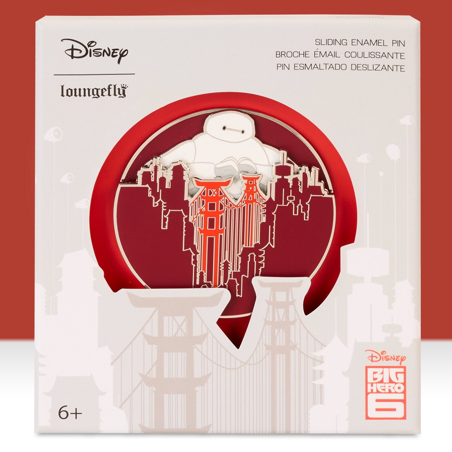 Loungefly x Disney Big Hero 6 10th Anniversary San Fransokyo Sliding 3" Collector Box Pin - GeekCore