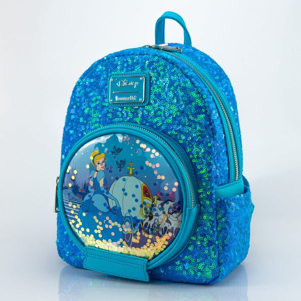 cinderella sequin mini backpack Loungefly x Disney Cinderella Carriage Snow Globe Sequin Mini Backpack –  GeekCore