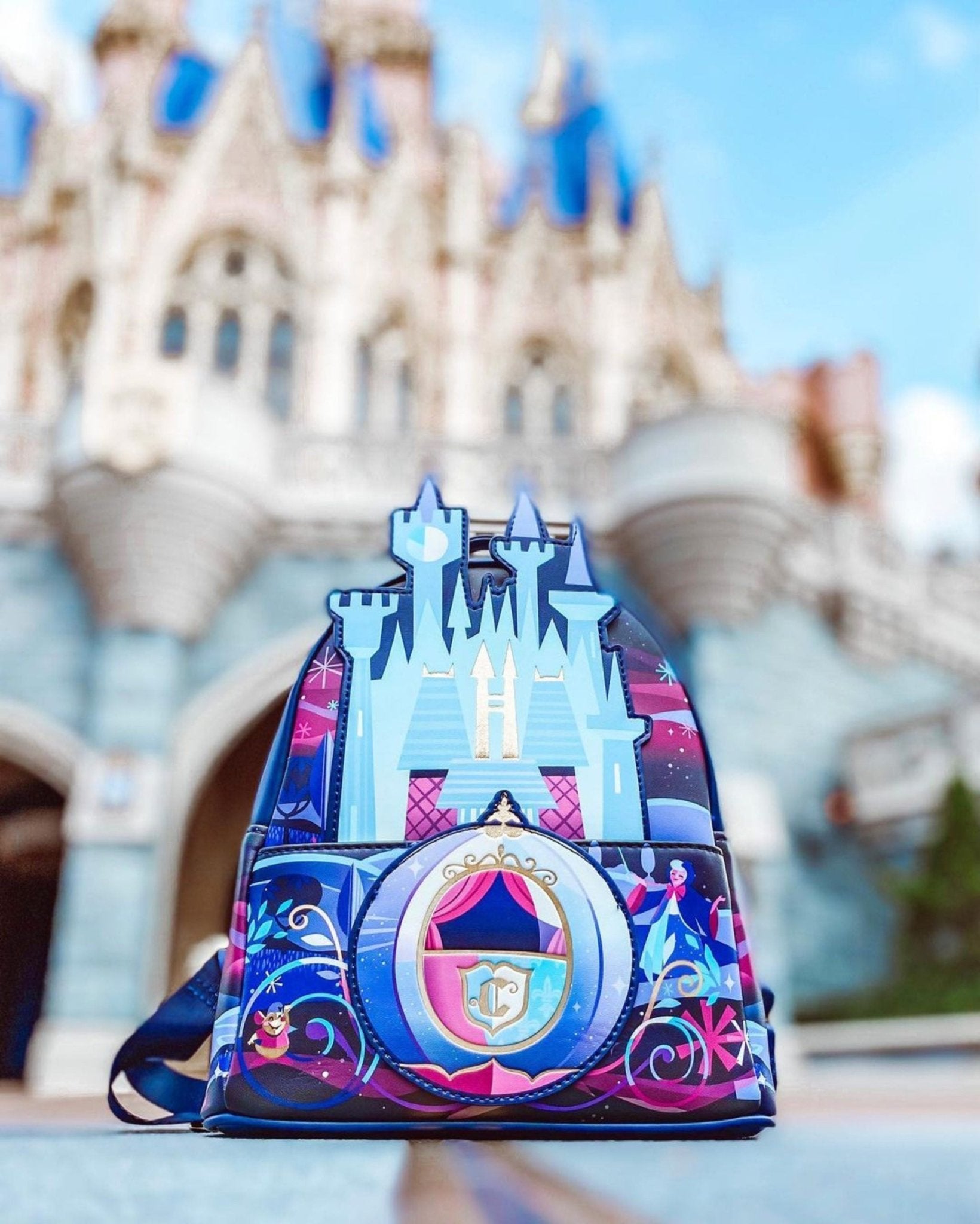 disney's cinderella castle series mini backpack WDW - Walt Disney World 50 The Disney Cinderella Castle Mini Backpack is made of vegan leather (polyurethane) Just in! Loungefly Disneyland Castle