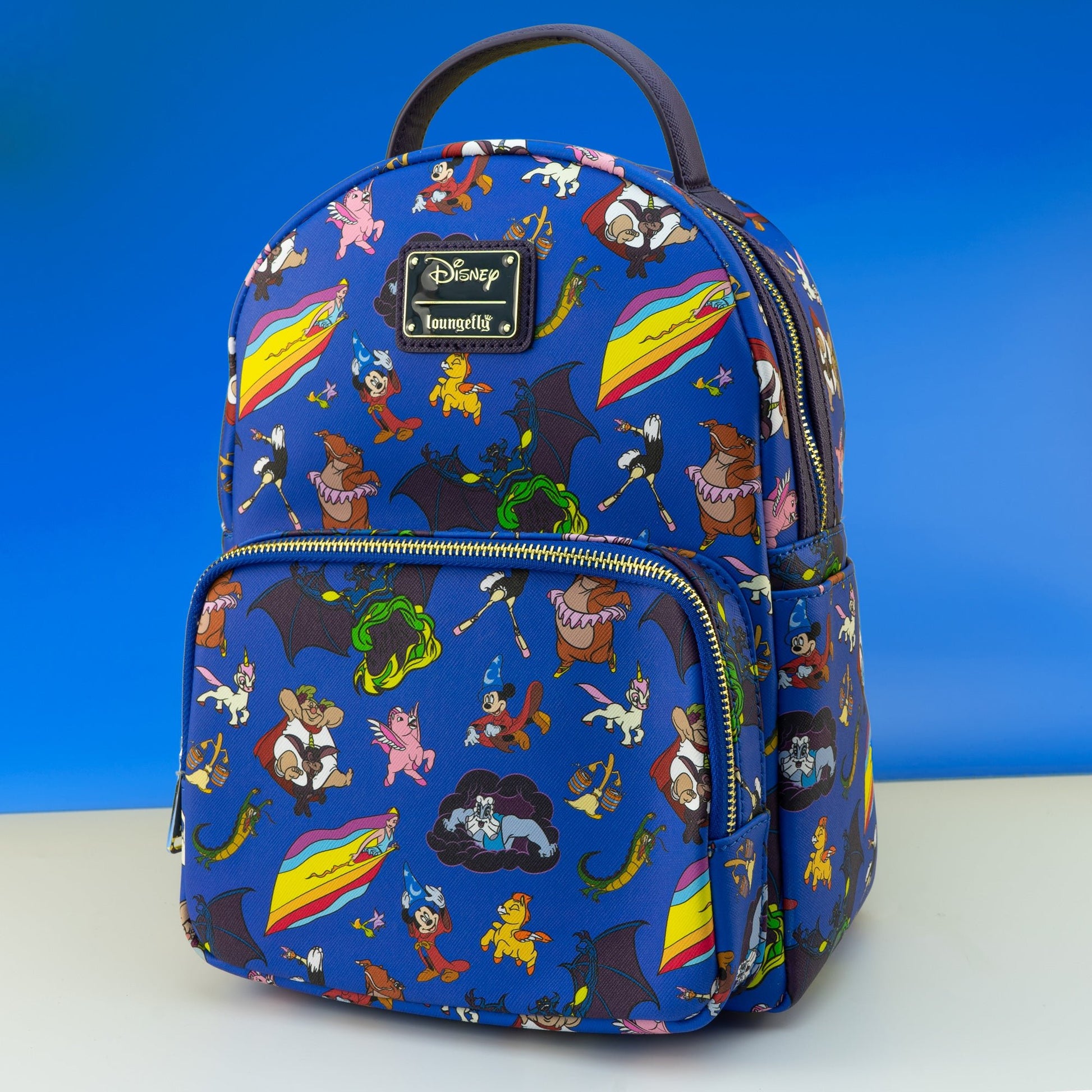 fantasia mini backpack Loungefly Sorcerer Mickey Sherpa El's Ever After and hippos dressed in tutus Fantasia Magical Loungefly Backpack -