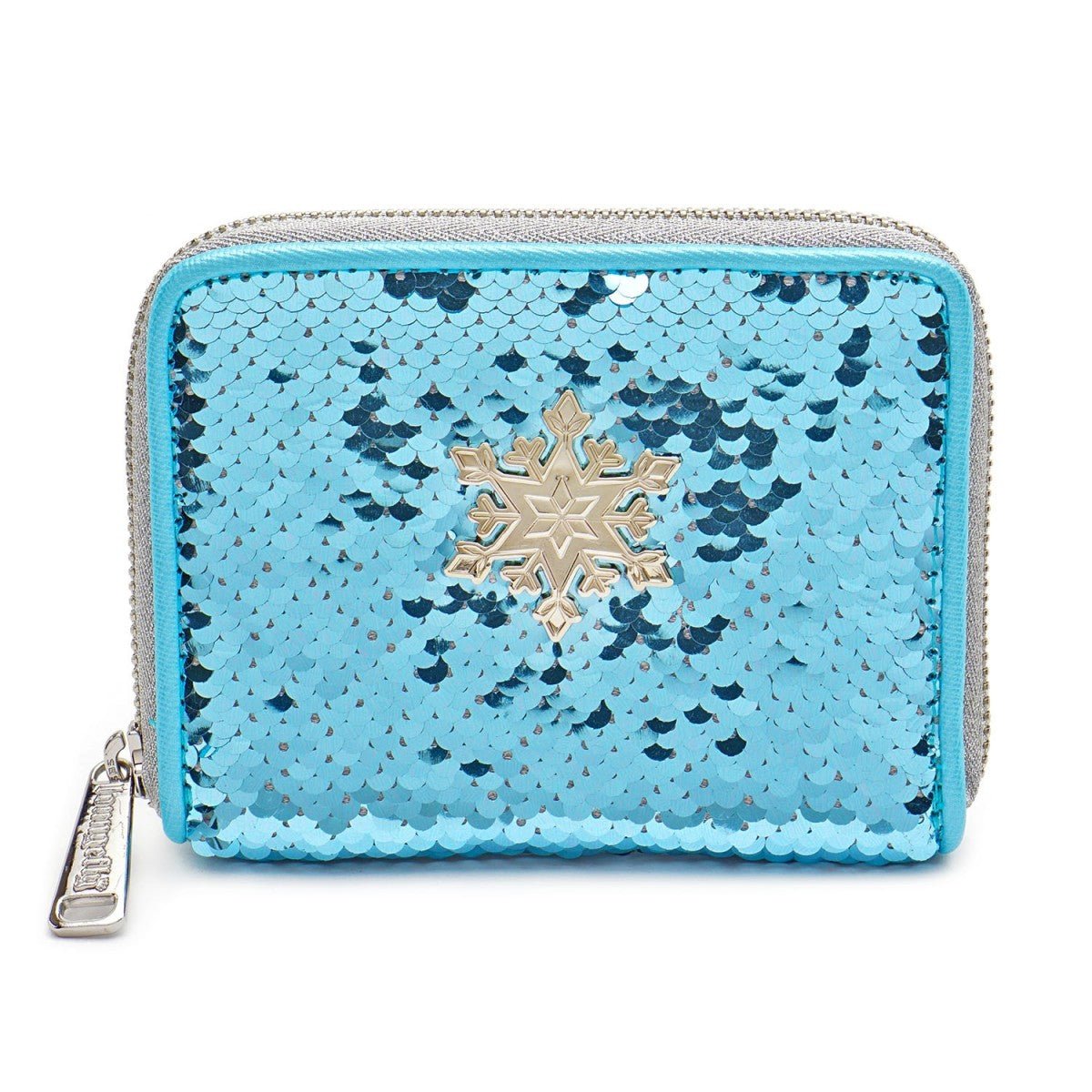 Loungefly X Disney Frozen Elsa Reversible Sequin Zip Around Purse - GeekCore