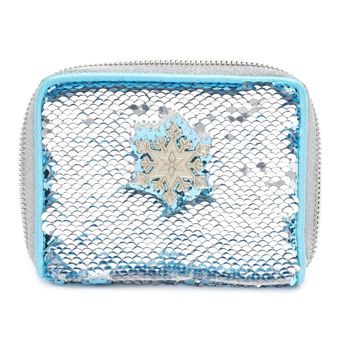 Loungefly X Disney Frozen Elsa Reversible Sequin Zip Around Purse - GeekCore