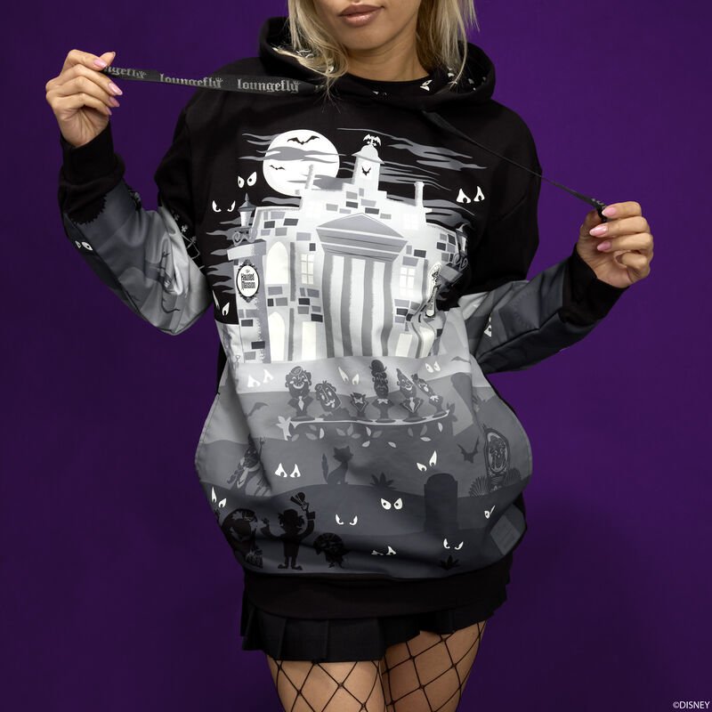 Loungefly x Disney Haunted Mansion Graveyard Glow Hooded Sweatshirt - GeekCore