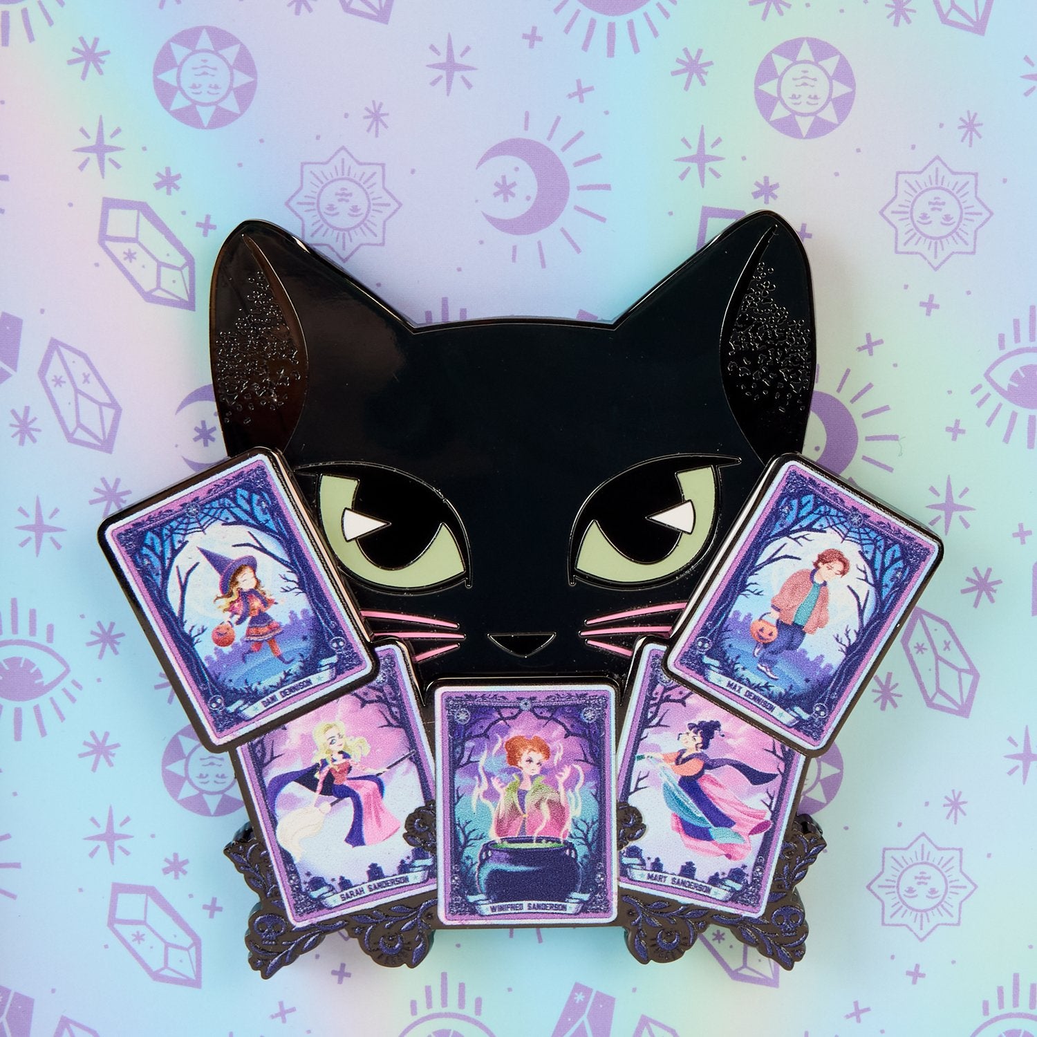 Loungefly x Disney Hocus Pocus Tarot Binx Glow In The Dark Sliding 3" Collector Box Pin - GeekCore