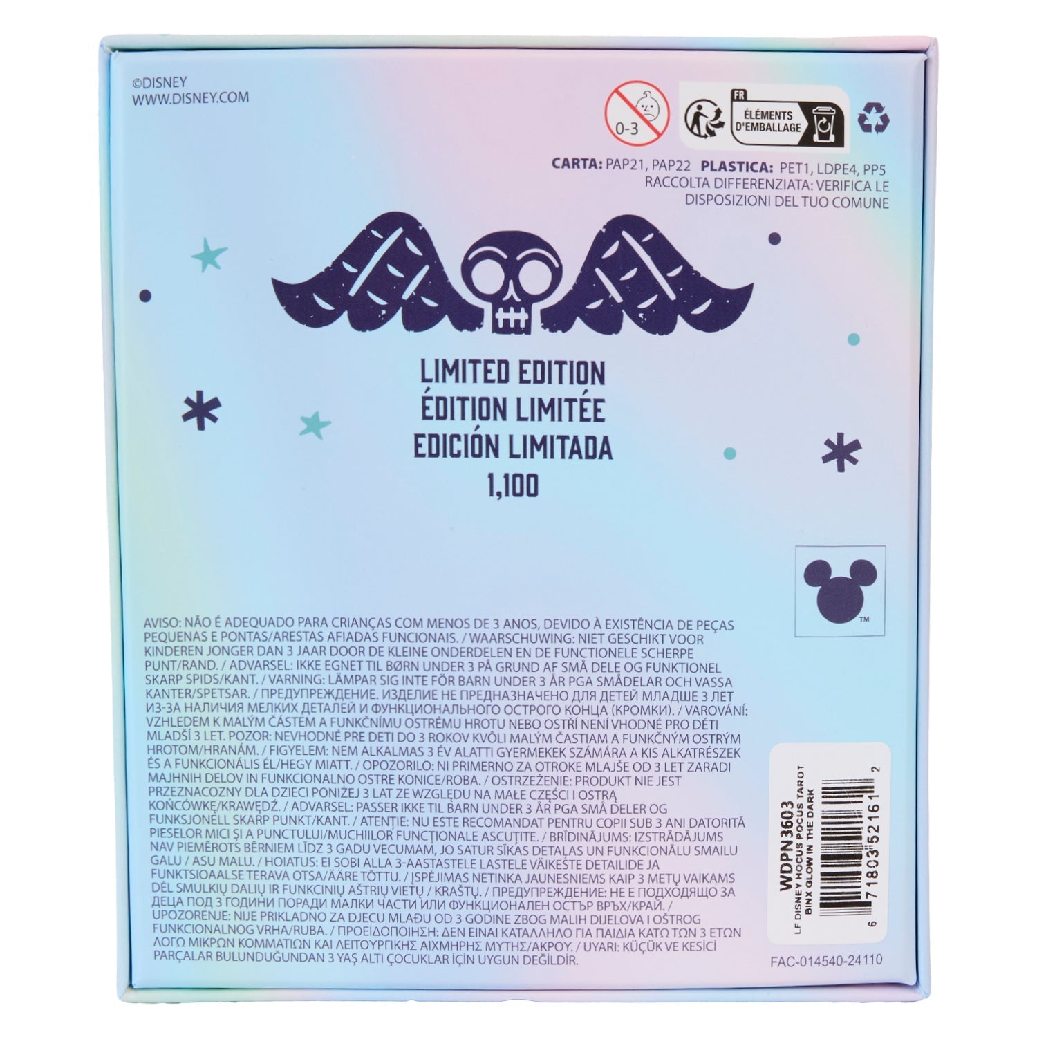 Loungefly x Disney Hocus Pocus Tarot Binx Glow In The Dark Sliding 3