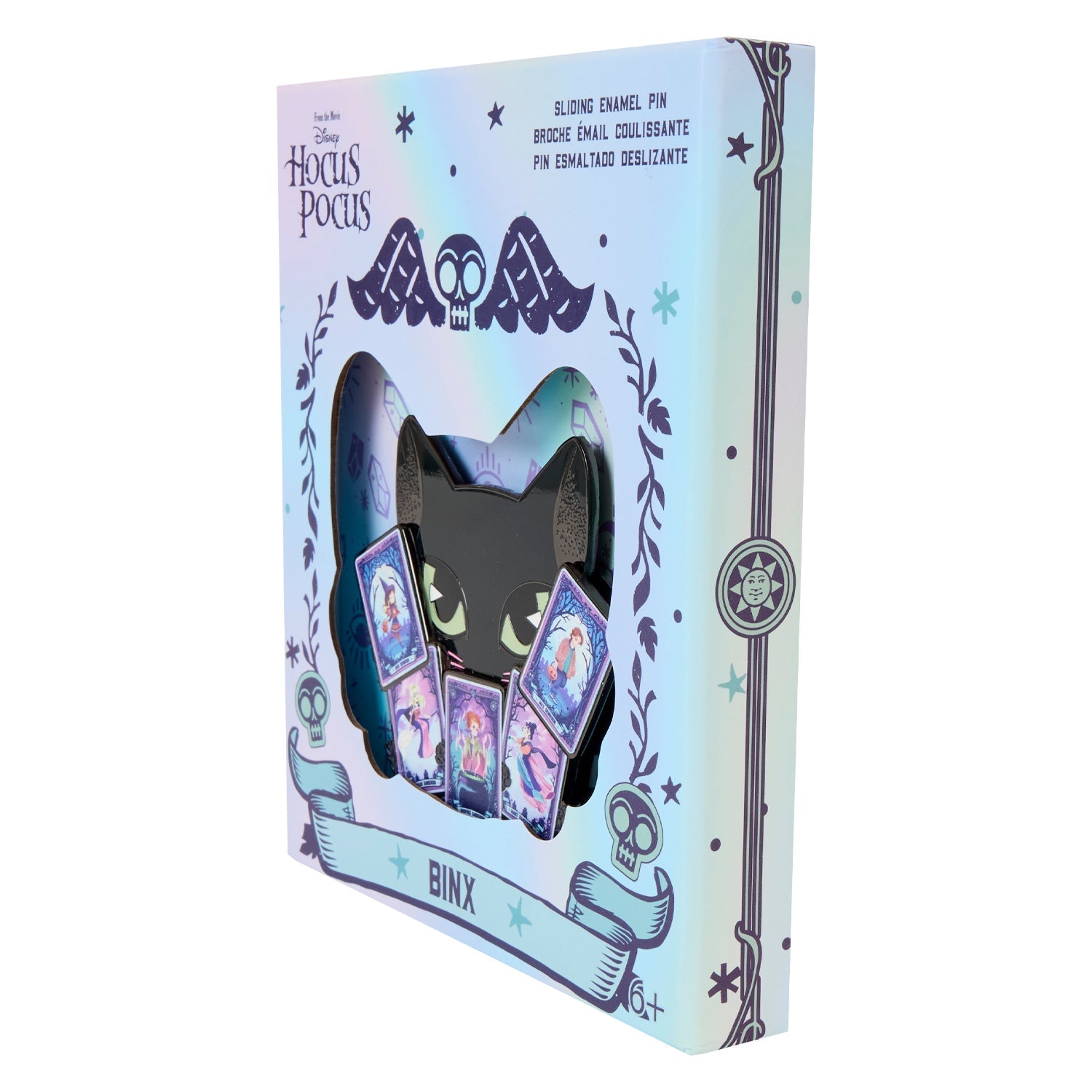 Loungefly x Disney Hocus Pocus Tarot Binx Glow In The Dark Sliding 3" Collector Box Pin - GeekCore