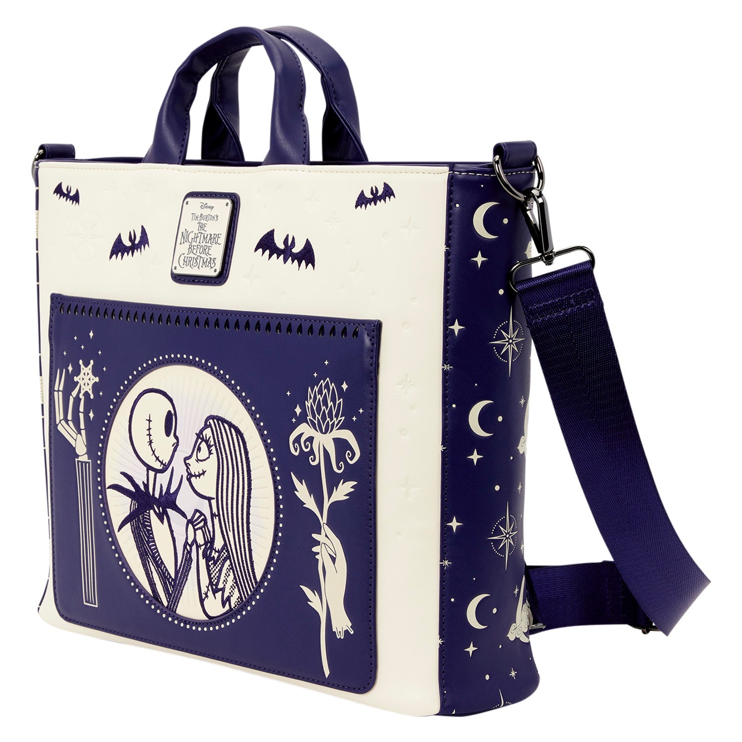Loungefly x Disney Jack Skellington & Sally Night Sky Convertible Backpack & Tote Bag - GeekCore