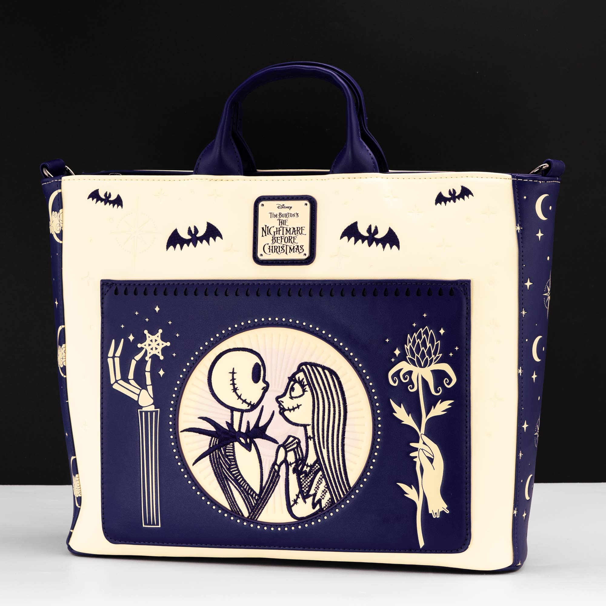 Loungefly x Disney Jack Skellington & Sally Night Sky Convertible Backpack & Tote Bag - GeekCore
