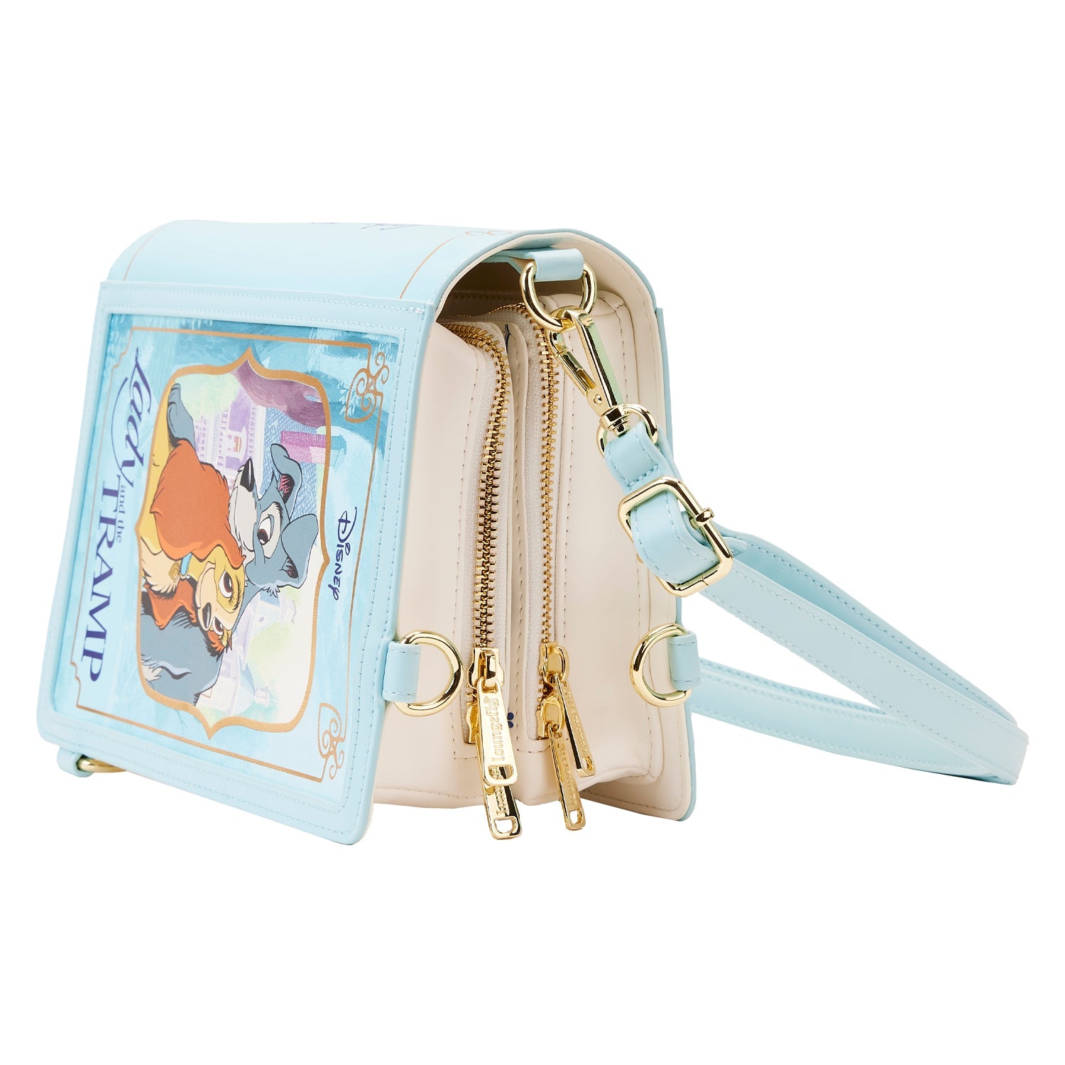 Loungefly x Disney Lady and the Tramp Book Convertible Crossbody Bag - GeekCore