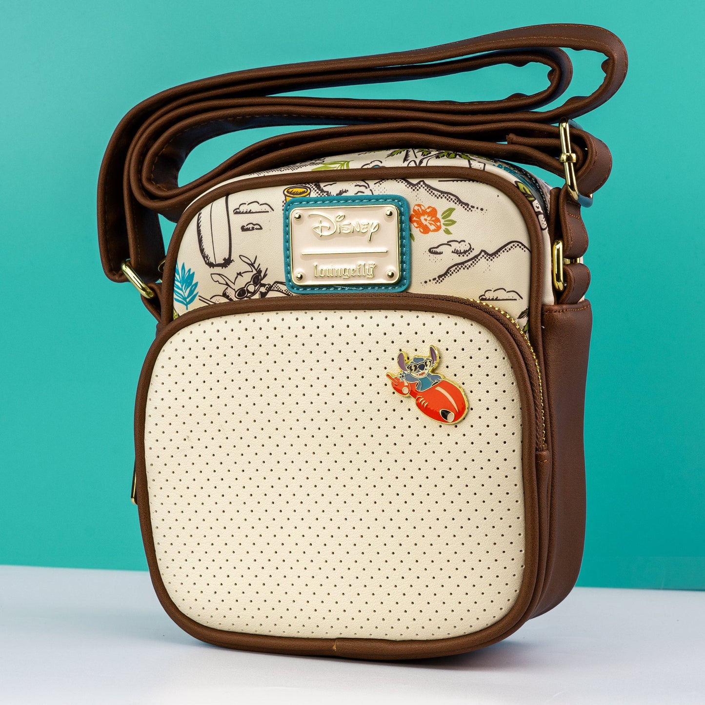 Loungefly x Disney Lilo and Stitch Aloha Pin Collector Crossbody Bag - GeekCore