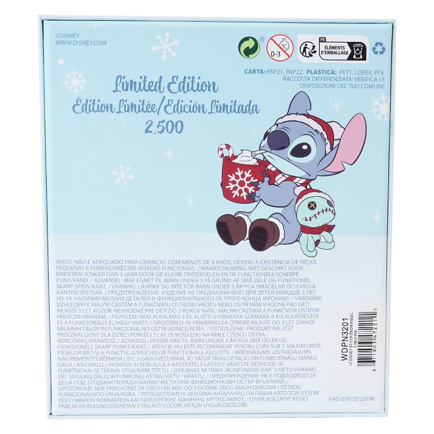 Loungefly x Disney Lilo and Stitch Snow Angel 3 Inch Sliding Pin - GeekCore