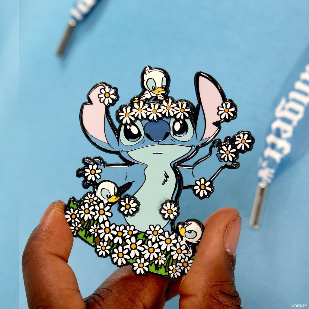 Loungefly x Disney Lilo and Stitch Springtime Stitch 3 Inch Sliding Pin - GeekCore