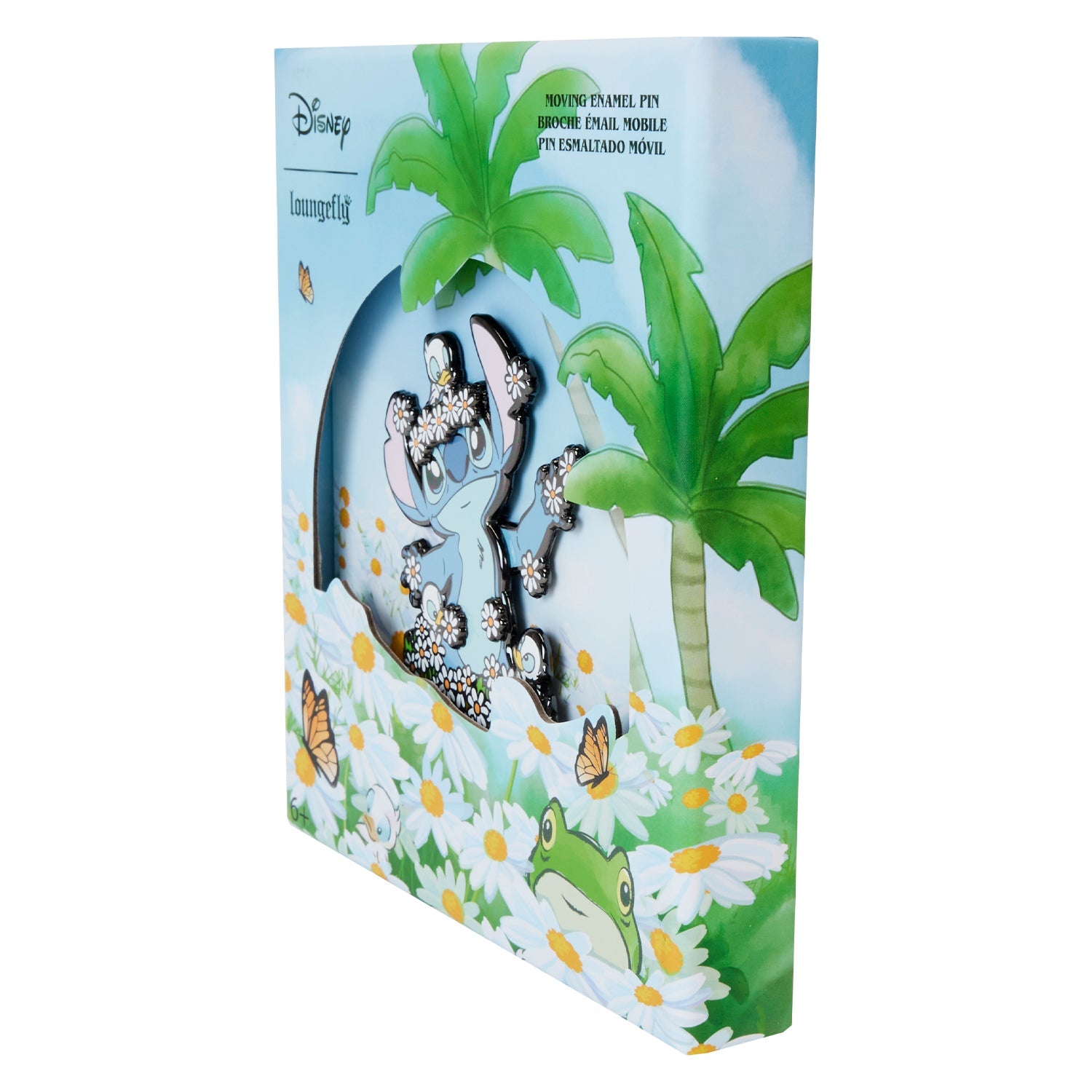 Loungefly x Disney Lilo and Stitch Springtime Stitch 3 Inch Sliding Pin - GeekCore