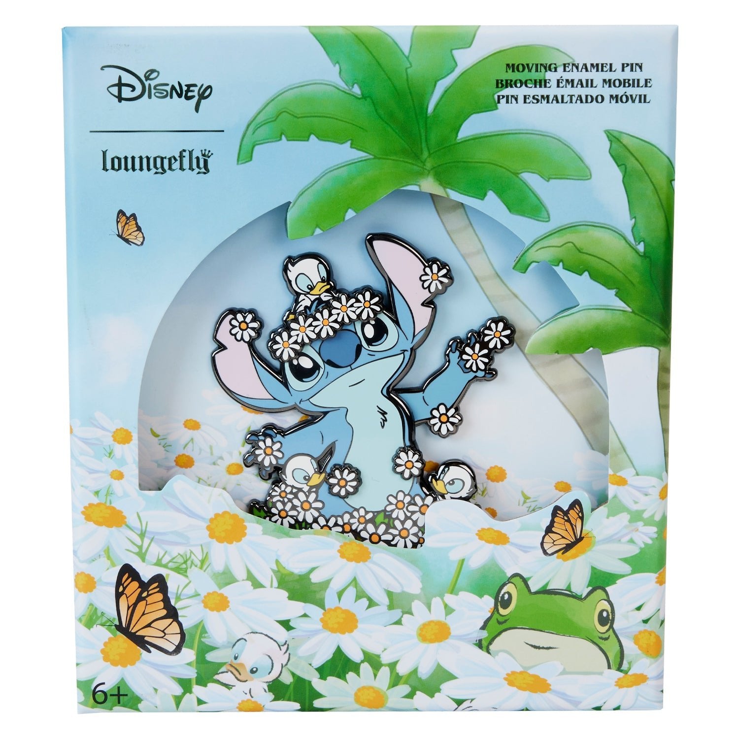 Loungefly x Disney Lilo and Stitch Springtime Stitch 3 Inch Sliding Pin - GeekCore