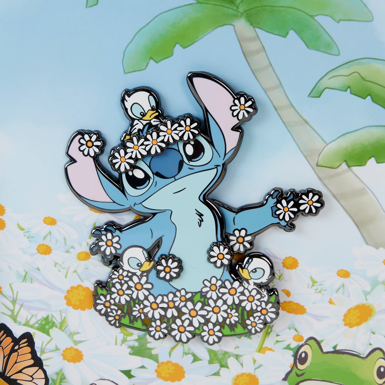 Loungefly x Disney Lilo and Stitch Springtime Stitch 3 Inch Sliding Pin - GeekCore