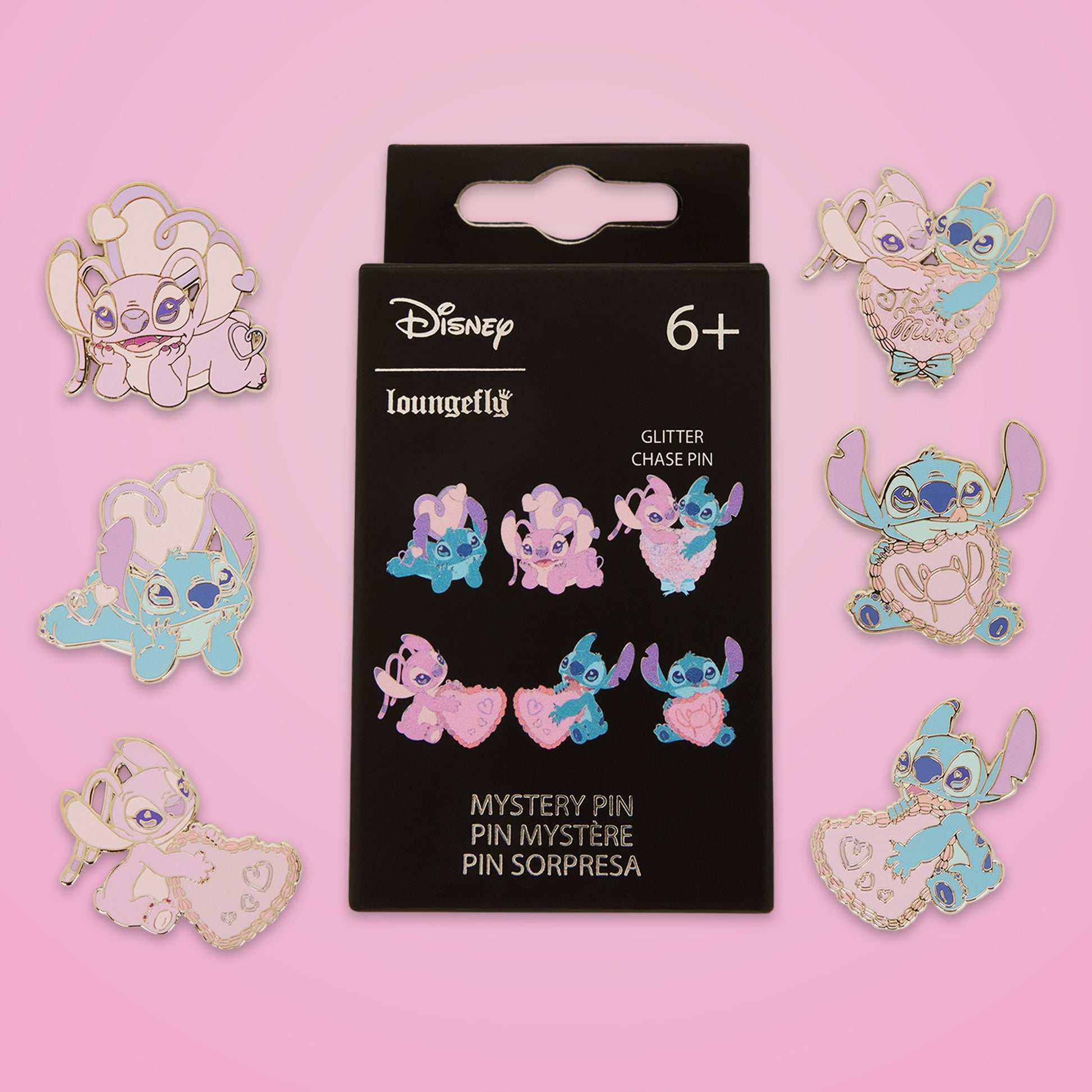 Loungefly x Disney Lilo & Stitch Angel Hearts Blind Box Mystery Pin - GeekCore