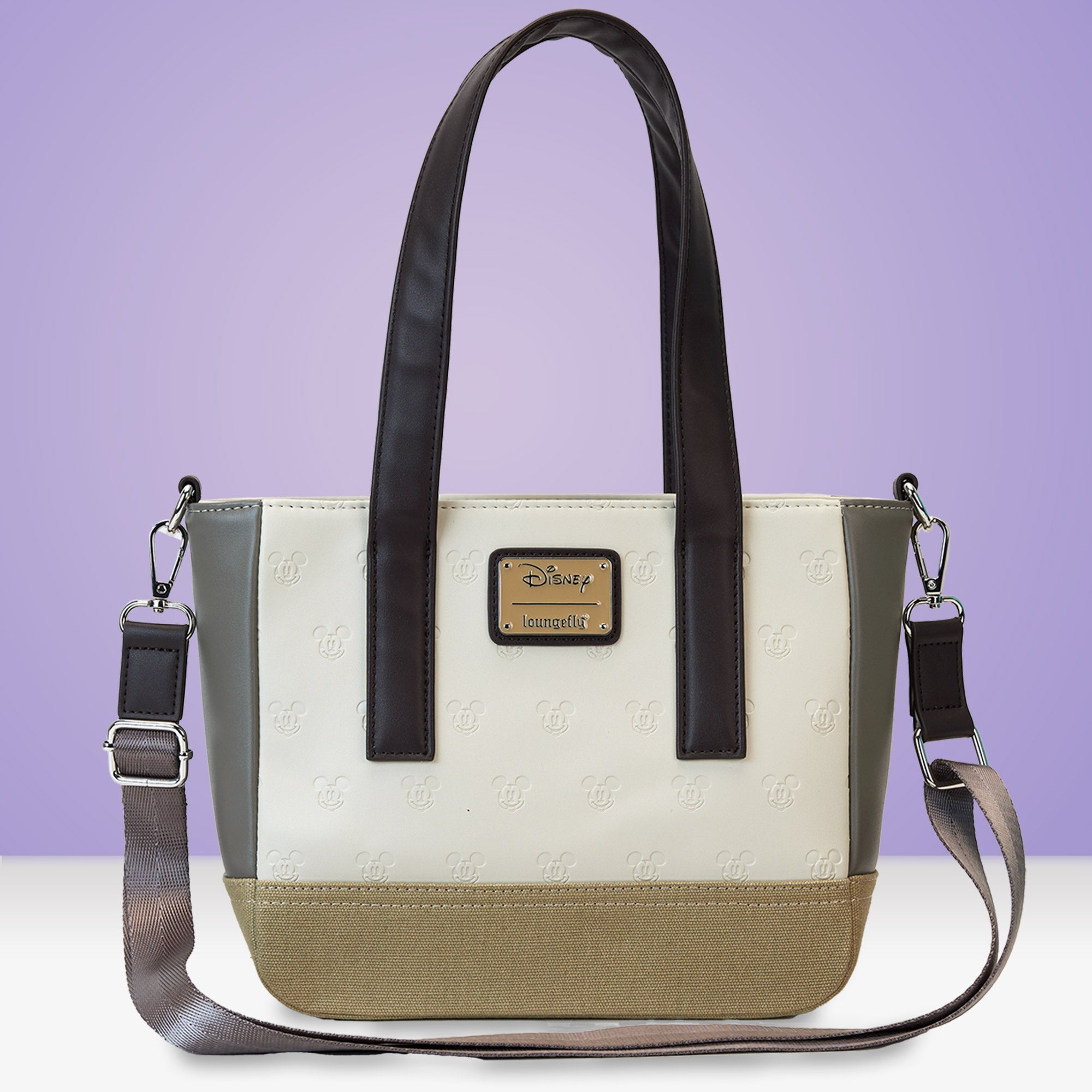 Loungefly x Disney Mickey And Friends Faux Leather And Canvas Mini Tote Bag - GeekCore