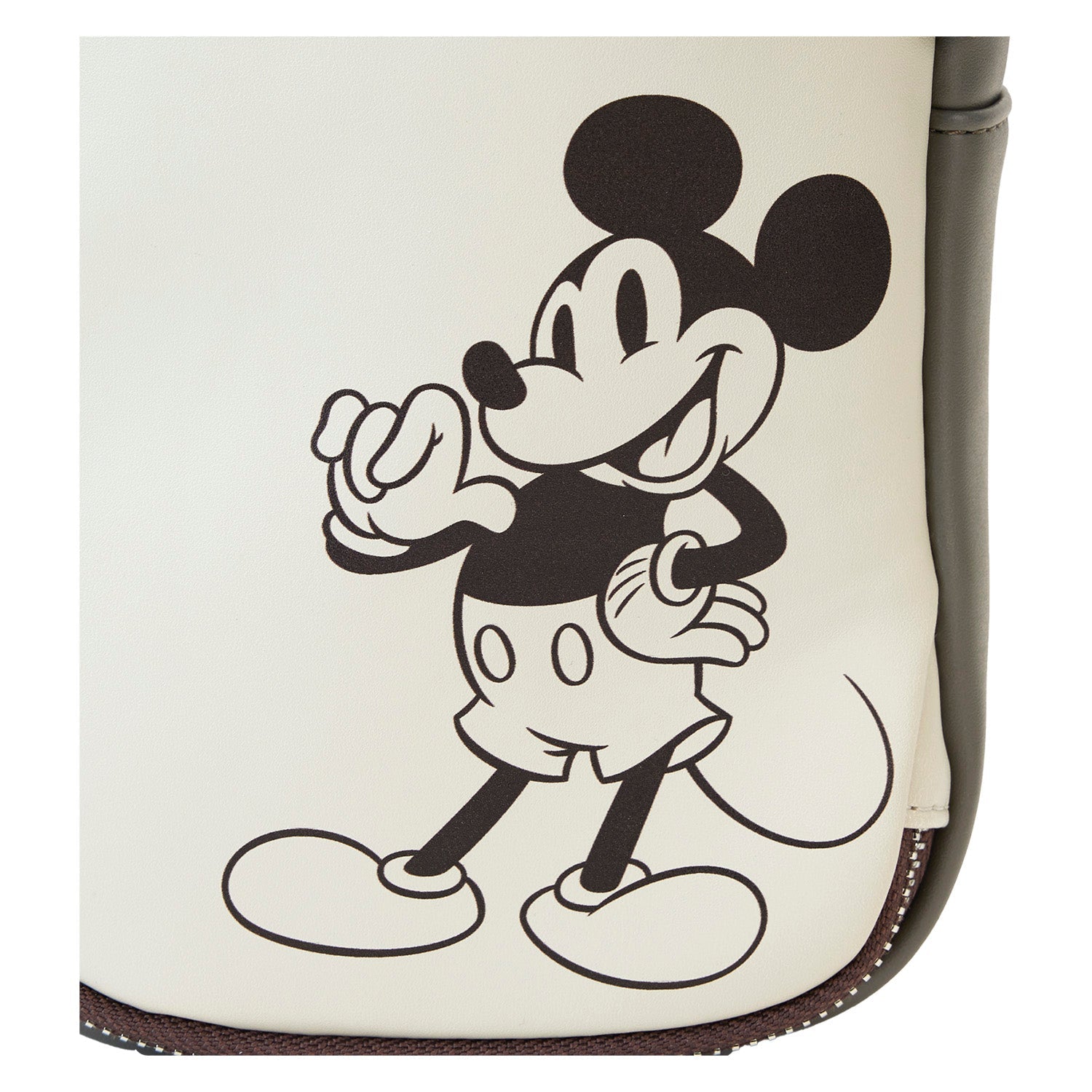 Loungefly x Disney Mickey And Friends Faux Leather And Canvas Water Bottle Crossbody Bag - GeekCore
