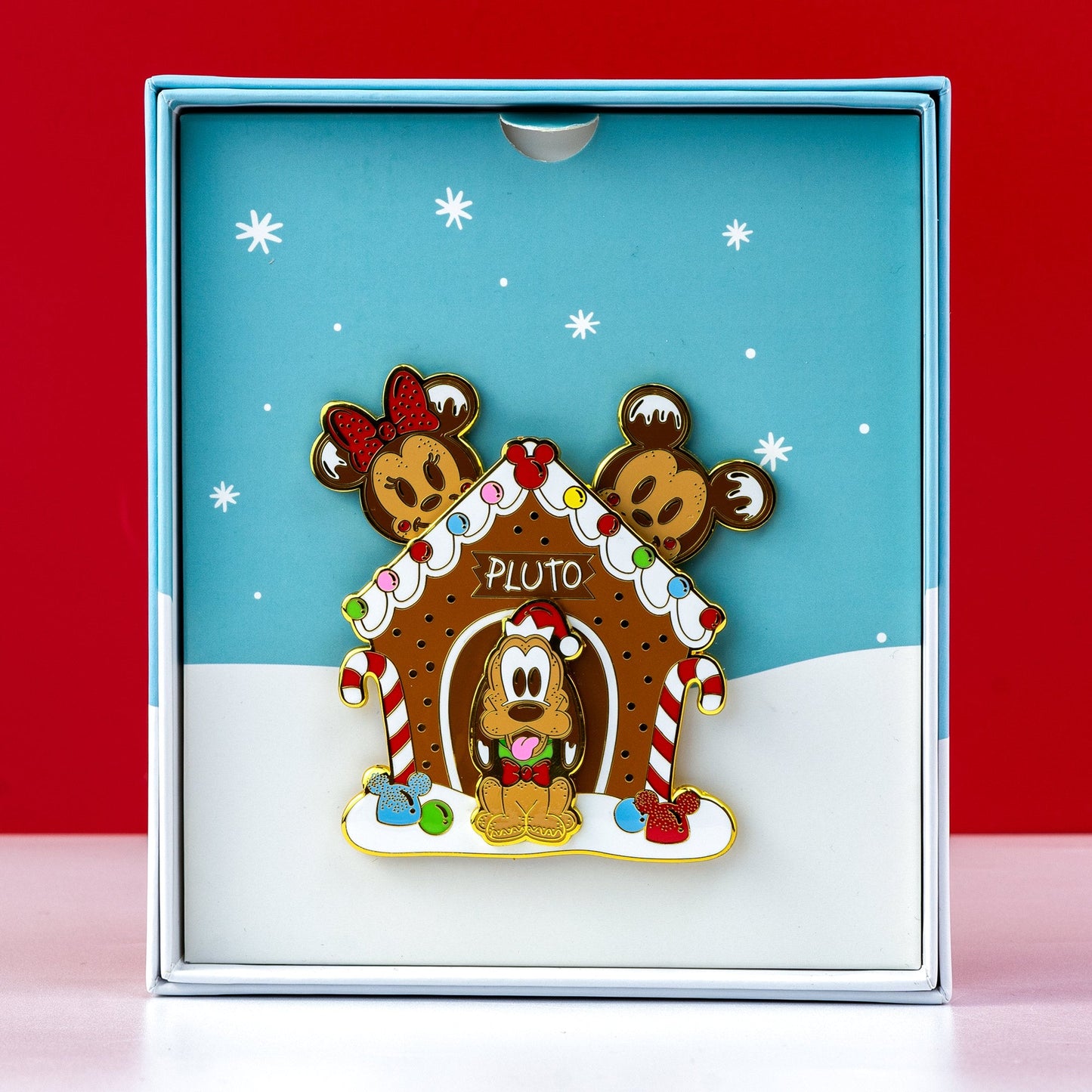 Loungefly x Disney Mickey and Friends Gingerbread Pluto House Sliding Pin - GeekCore