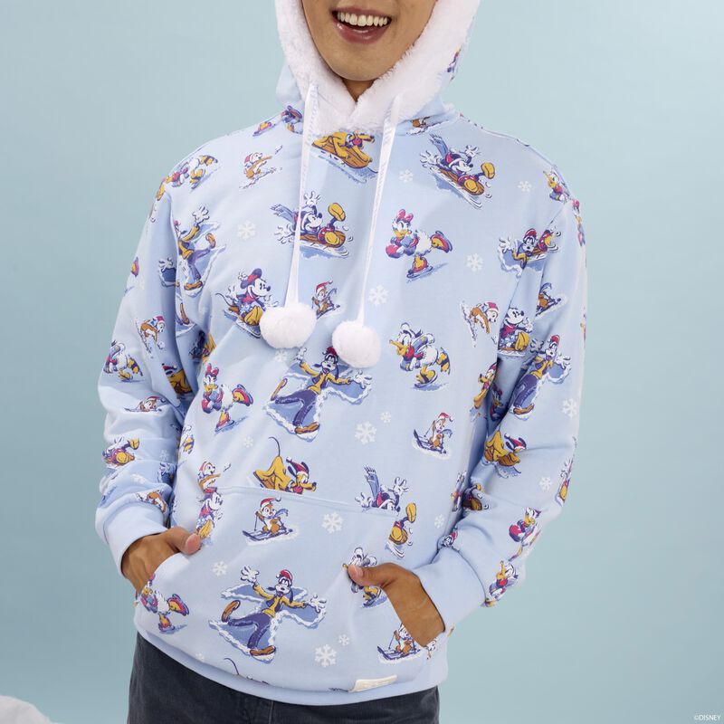 Loungefly x Disney Mickey And Friends Winter Wonderland Hooded Sweatshirt - GeekCore