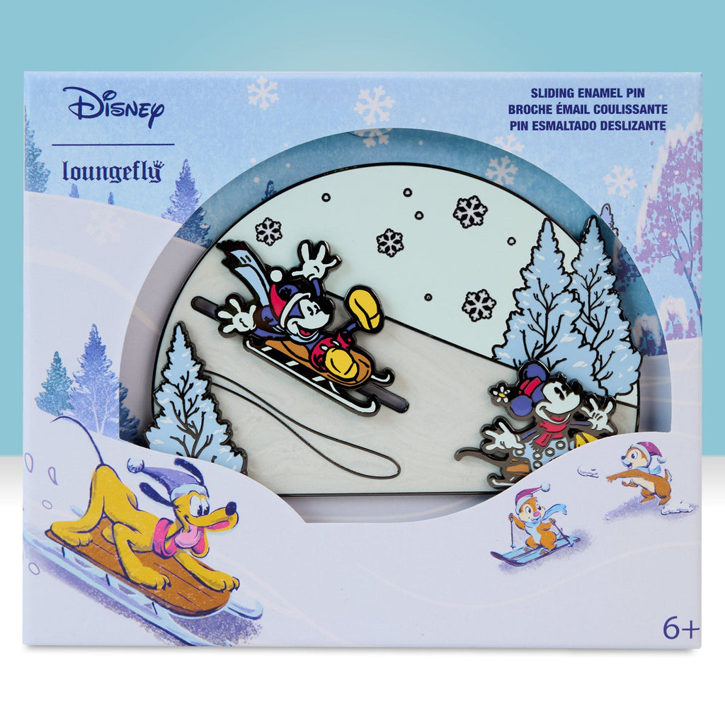 Loungefly x Disney Mickey And Friends Winter Wonderland Sliding 3" Collectors Pin - GeekCore