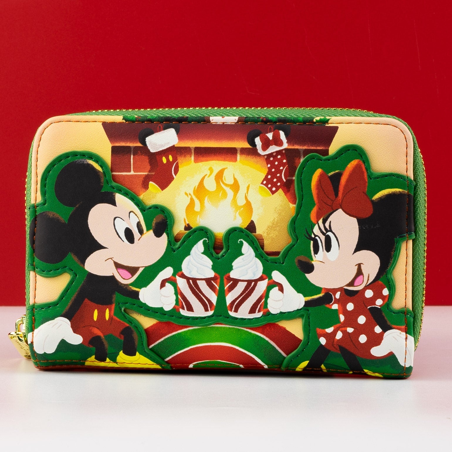 Loungefly x Disney Mickey and Minnie Christmas Fireplace Wallet - GeekCore