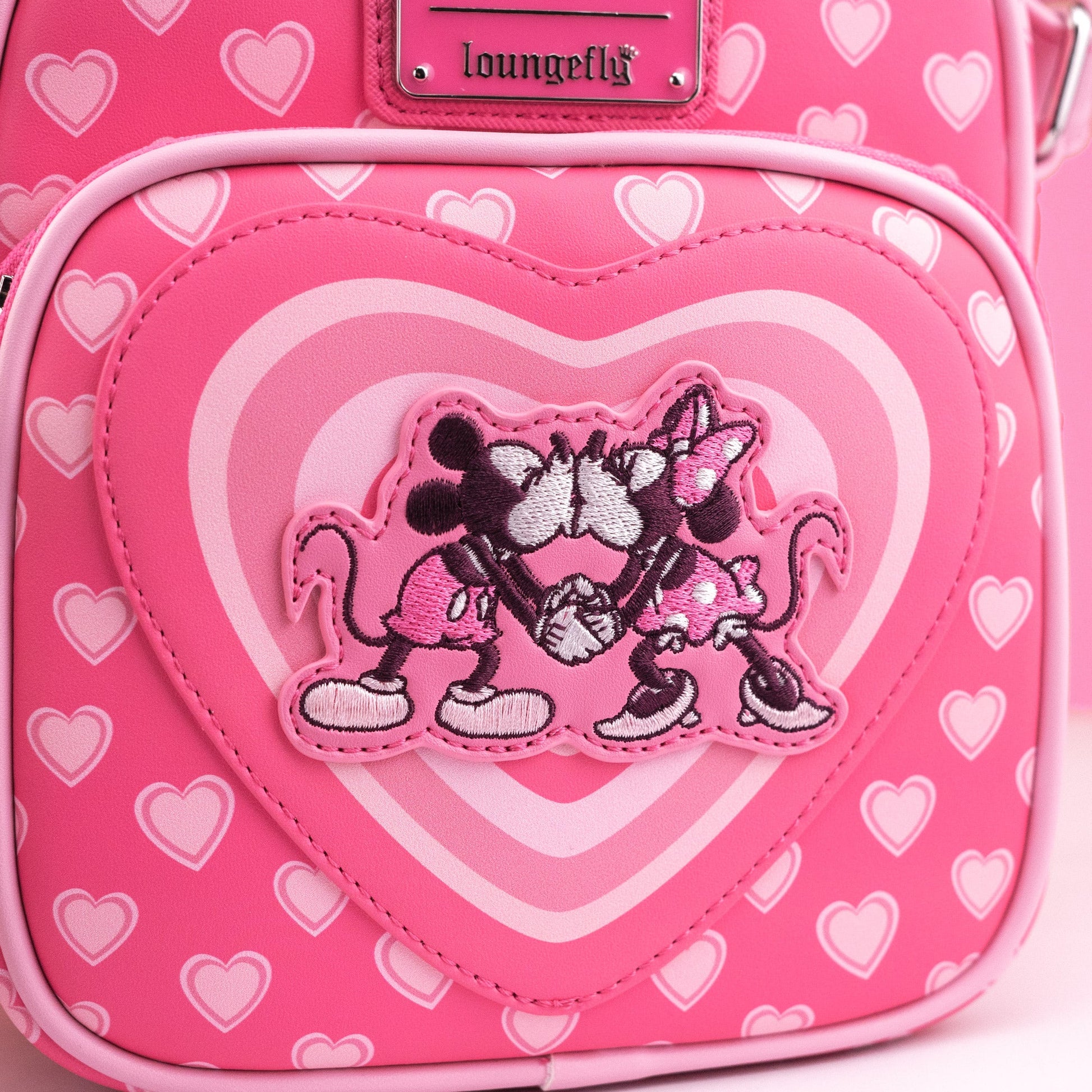 Loungefly x Disney Mickey and Minnie Pink Valentines Crossbody - GeekCore