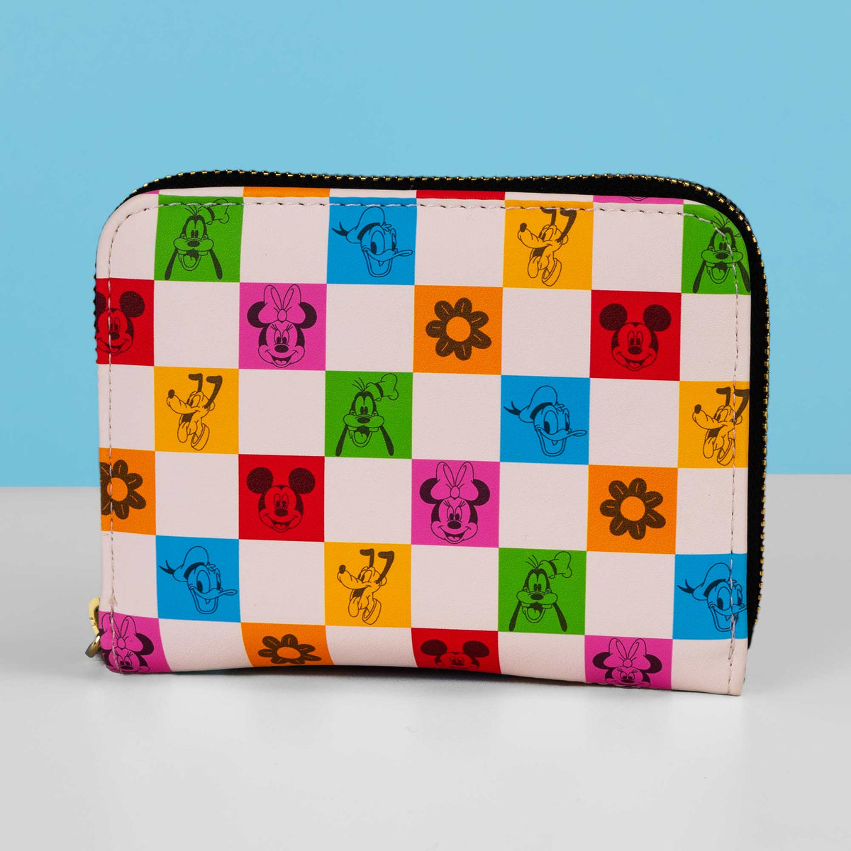 Loungefly x Disney Mickey & Friends Checker Zip Around Wallet - GeekCore
