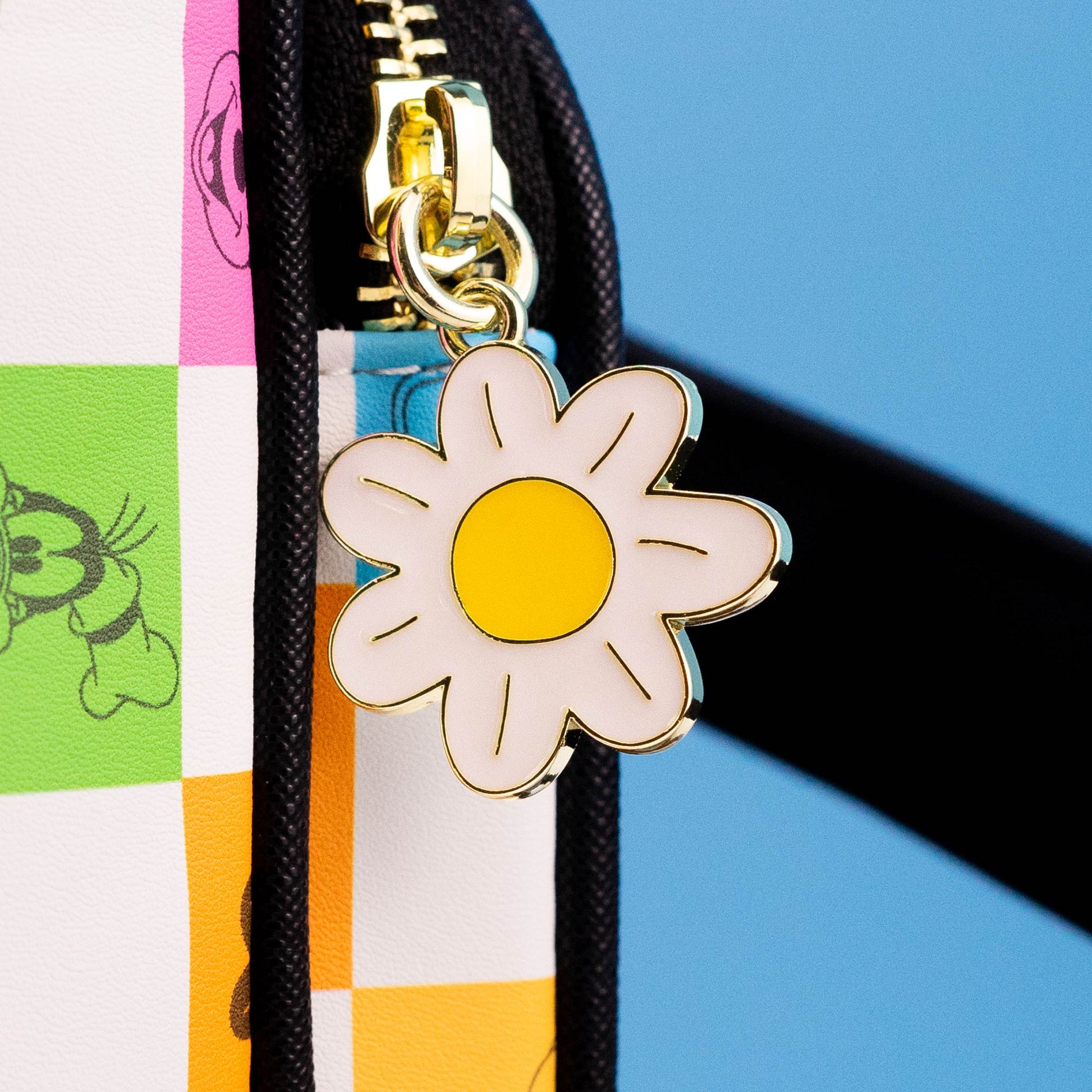 Loungefly x Disney Mickey & Friends Floral Checkered Crossbody Bag - GeekCore