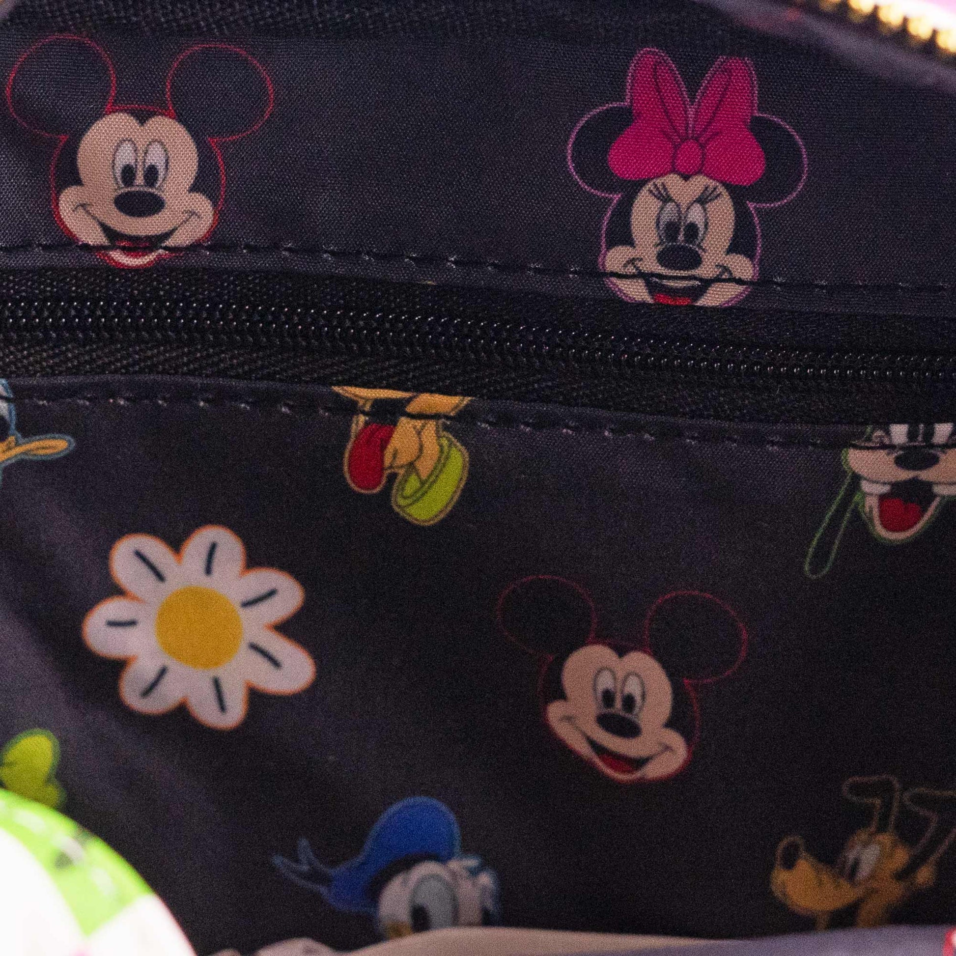 Loungefly x Disney Mickey & Friends Floral Checkered Crossbody Bag - GeekCore