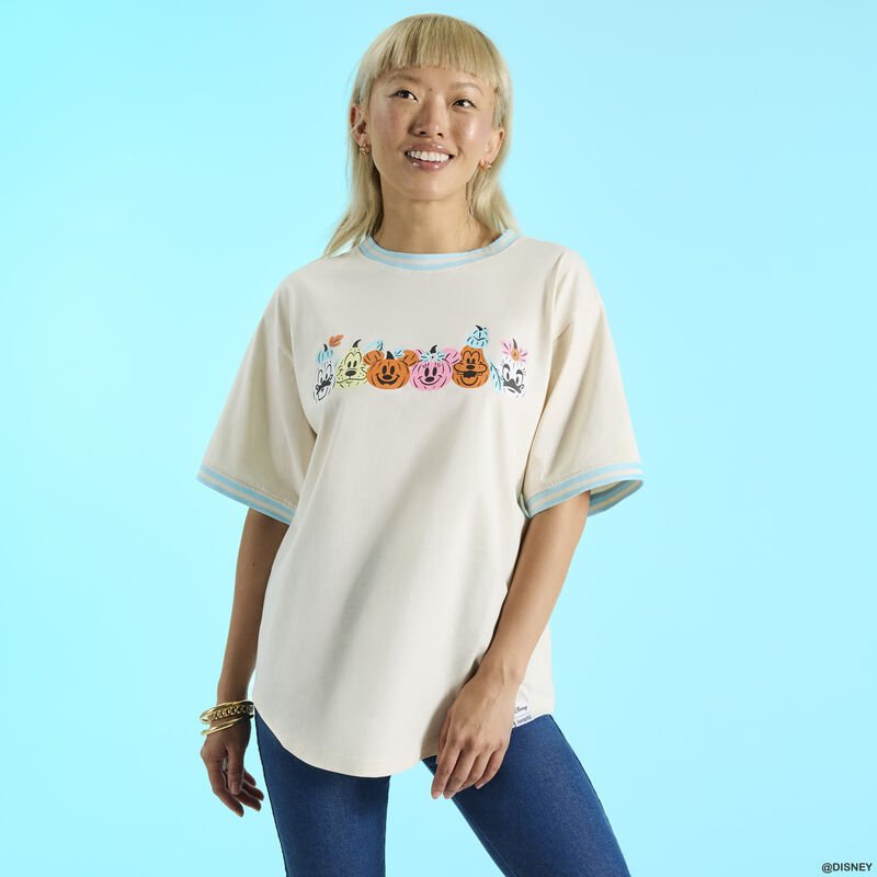 Loungefly x Disney Mickey & Friends Jack-o'-Lantern Glow Sporty Tee - GeekCore