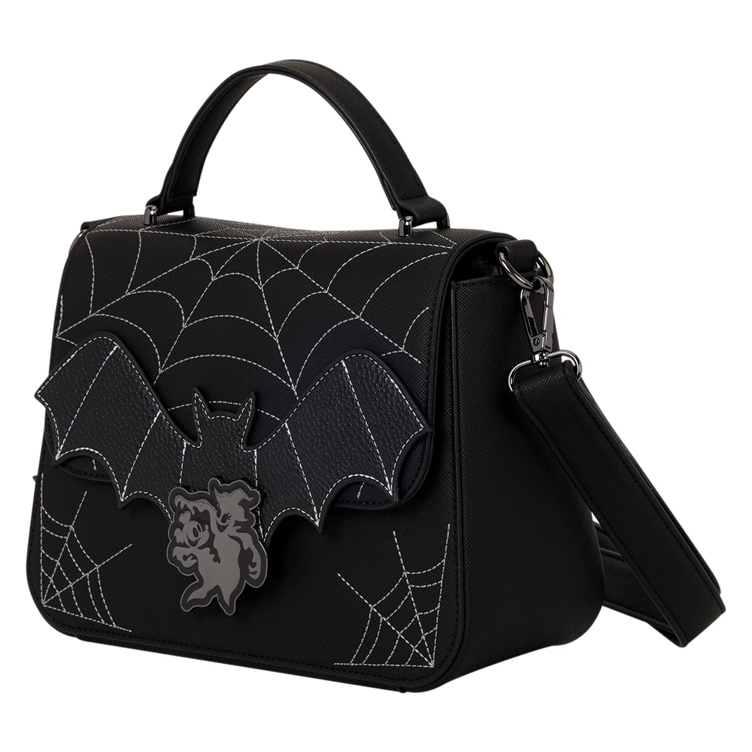 Loungefly x Disney Mickey & Minnie Spiderweb And Bats Crossbody Bag - GeekCore