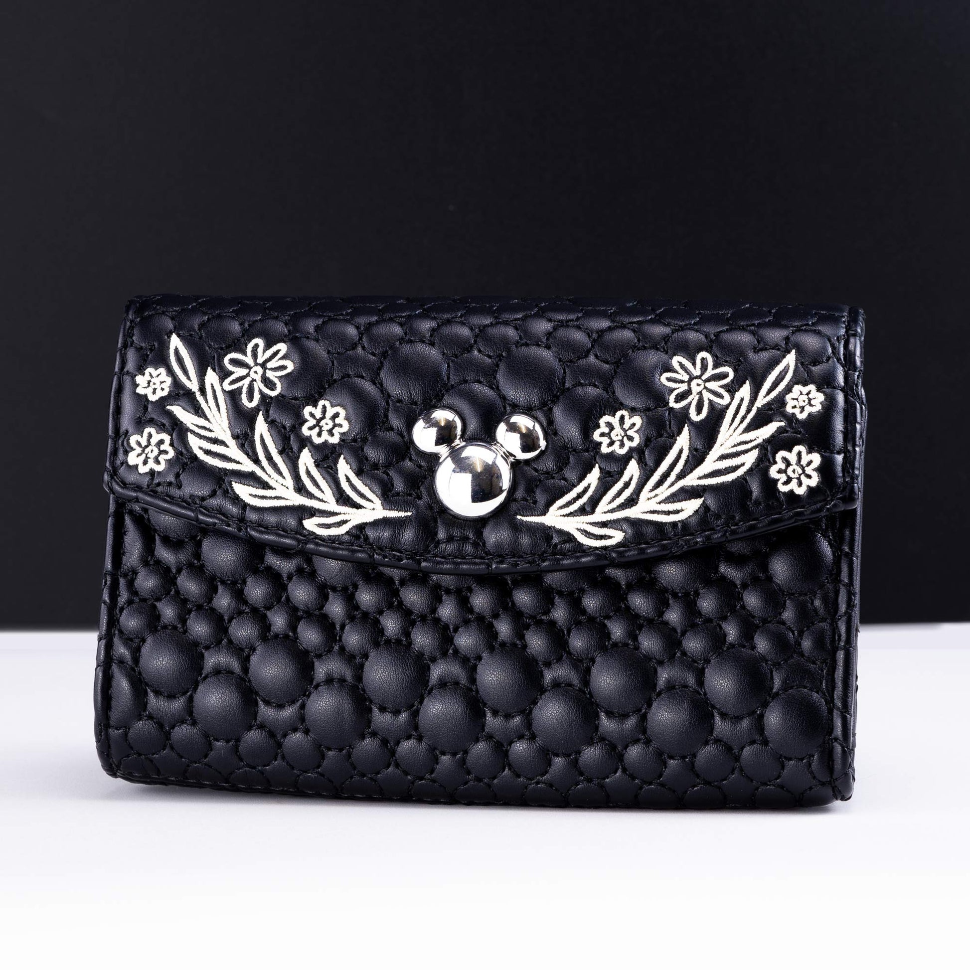 Loungefly x Disney Mickey Mouse Quilted Floral Flap Wallet - GeekCore