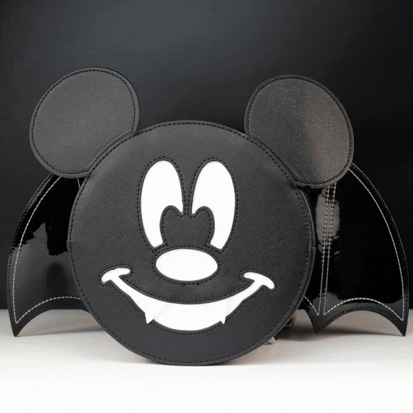 Mickey Vampire Bat Loungefly Crossbody Mini Backpack Bag with matching wallet Mickey Vampire Bat Convertible Loungefly Disney Crossbody  main image 3